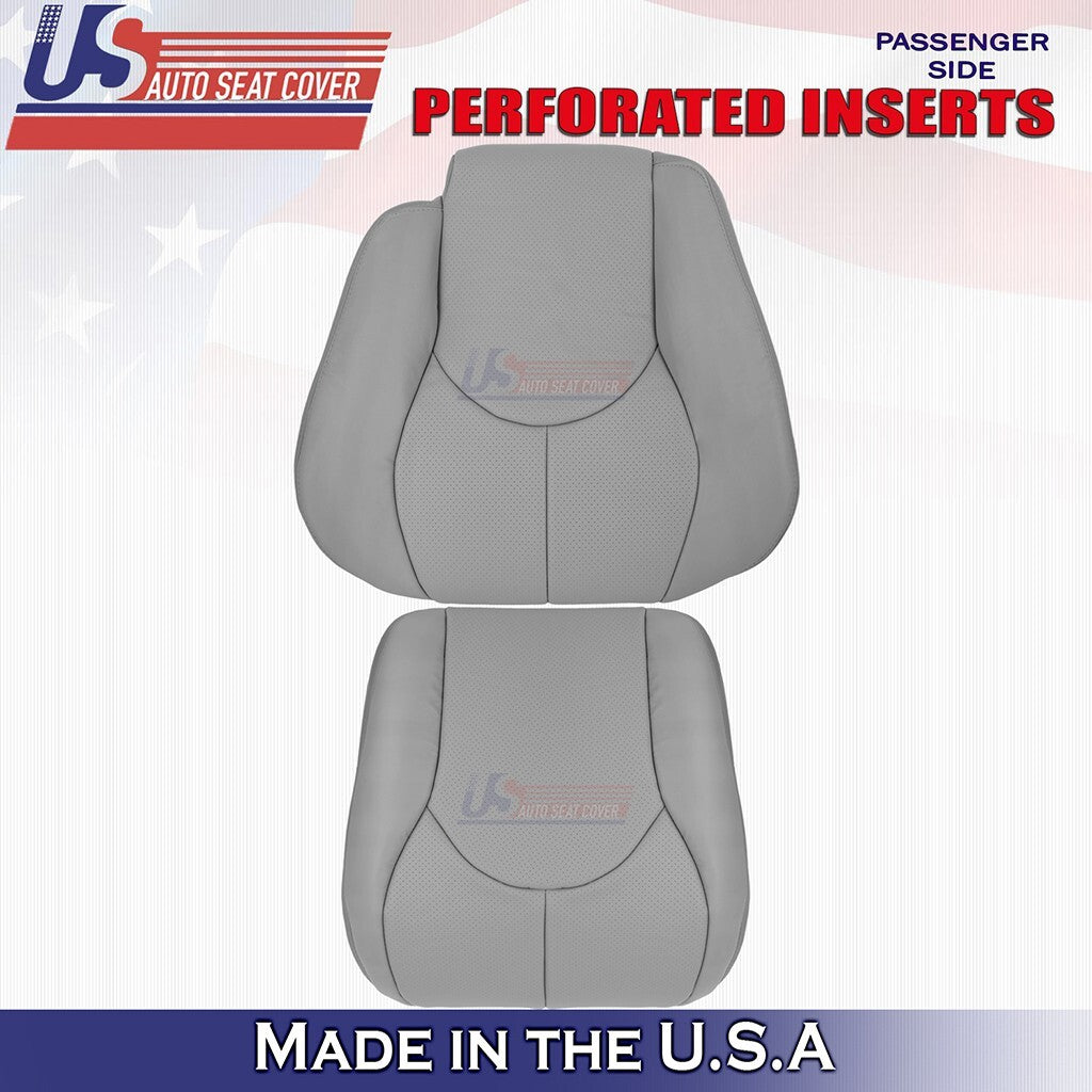 1996 to 2002 Fits Mercedes Benz SL500 Front Set Bottoms &Tops Leather Cover Gray