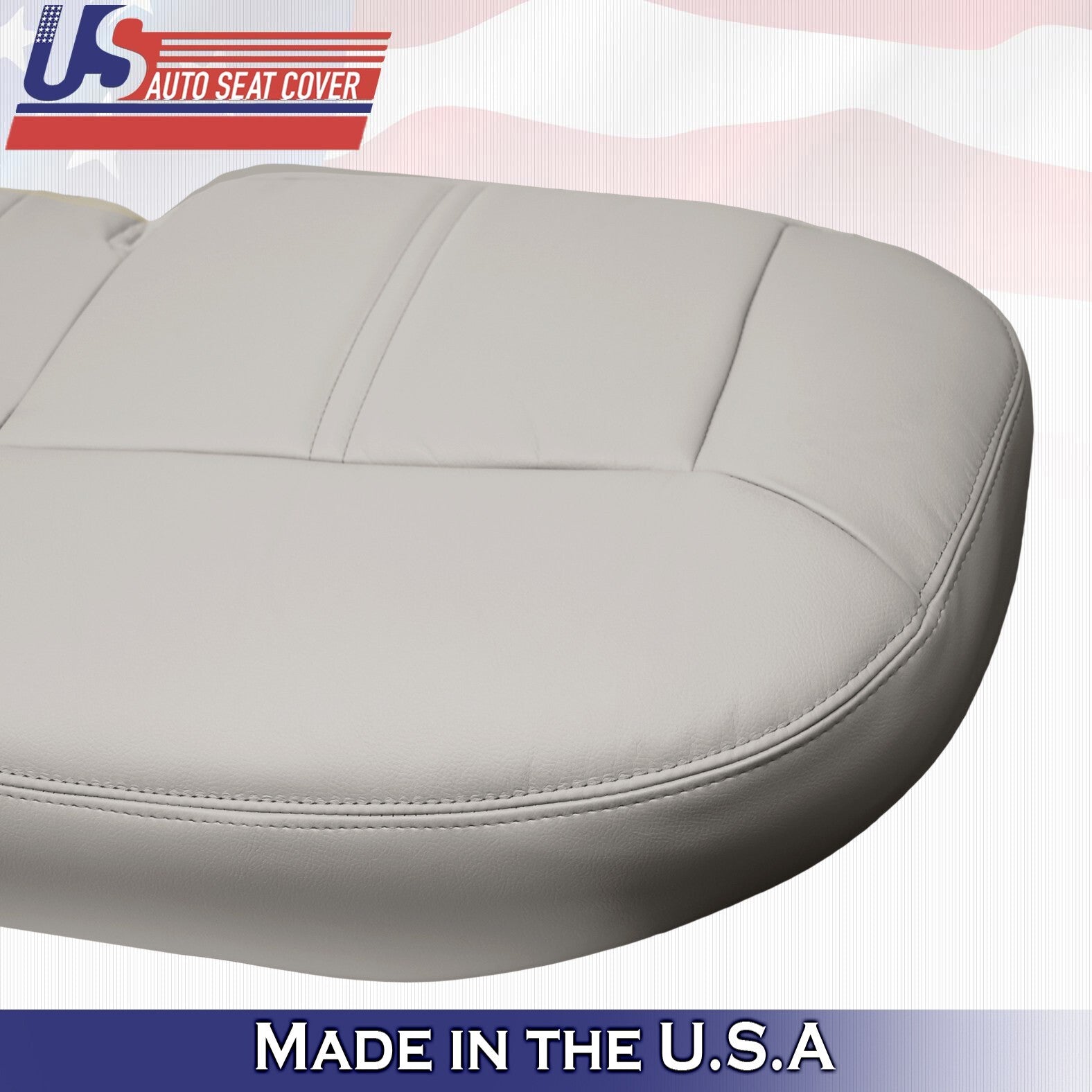 2003 to 2011 For Lincoln Town Car Rear Bench Bottom Leather Cover Stone Gray