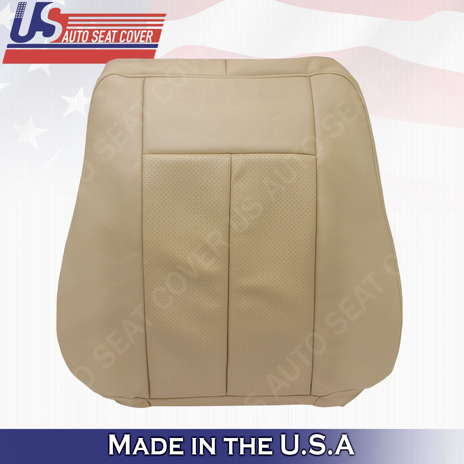 Driver & Passenger Vinyl Perforated Seat Covers Tan 2007 to 2014 Ford Expedition