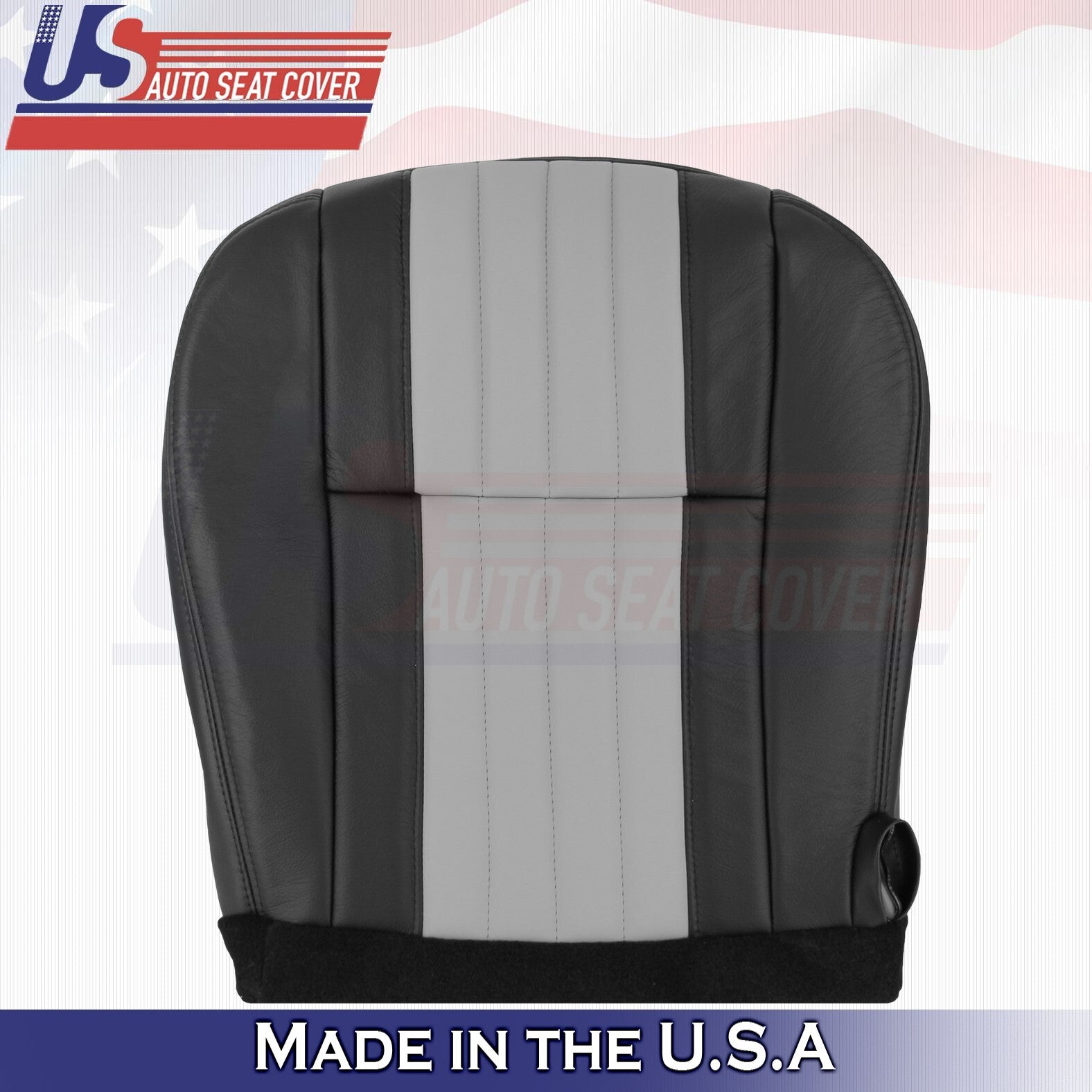 2003 For Ford F150 Harley Davidson Driver Bottom Leather Seat Cover BLK/Gray