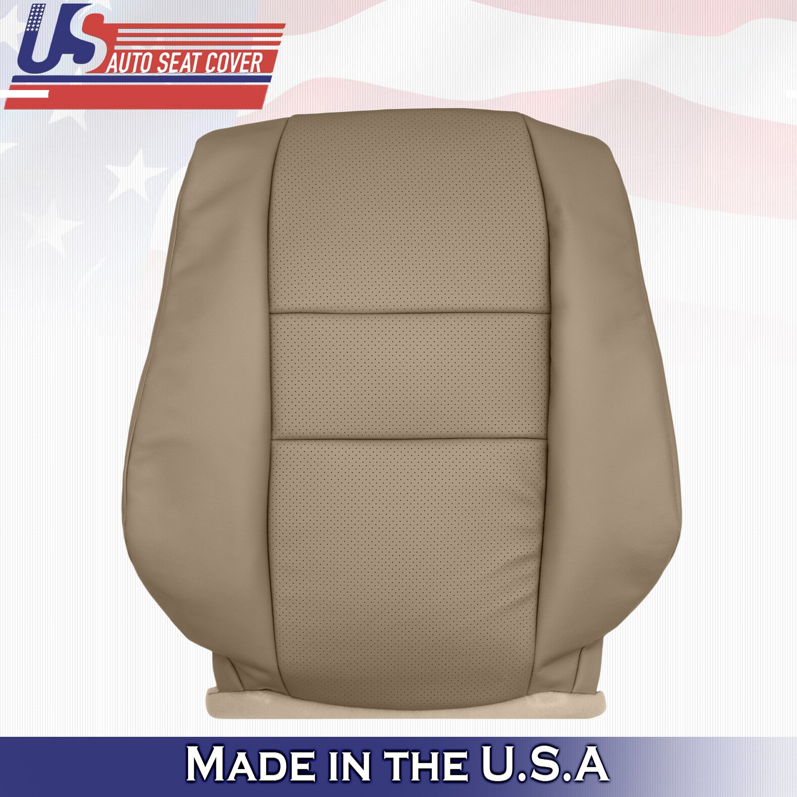 Front Driver & Passenger Tops Leather Cover Tan 2005 2006 2007 2008 For Acura RL