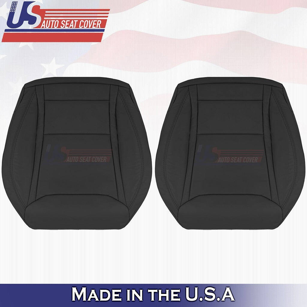 For Tesla Model S 2012 to 2015 Driver & Passenger Bottoms Vinyl Seat Cover Black