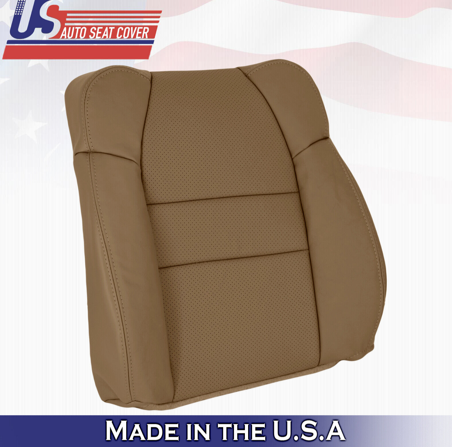2004 2005 2006 For Acura MDX Passenger Top Perforated Leather Seat Cover Tan