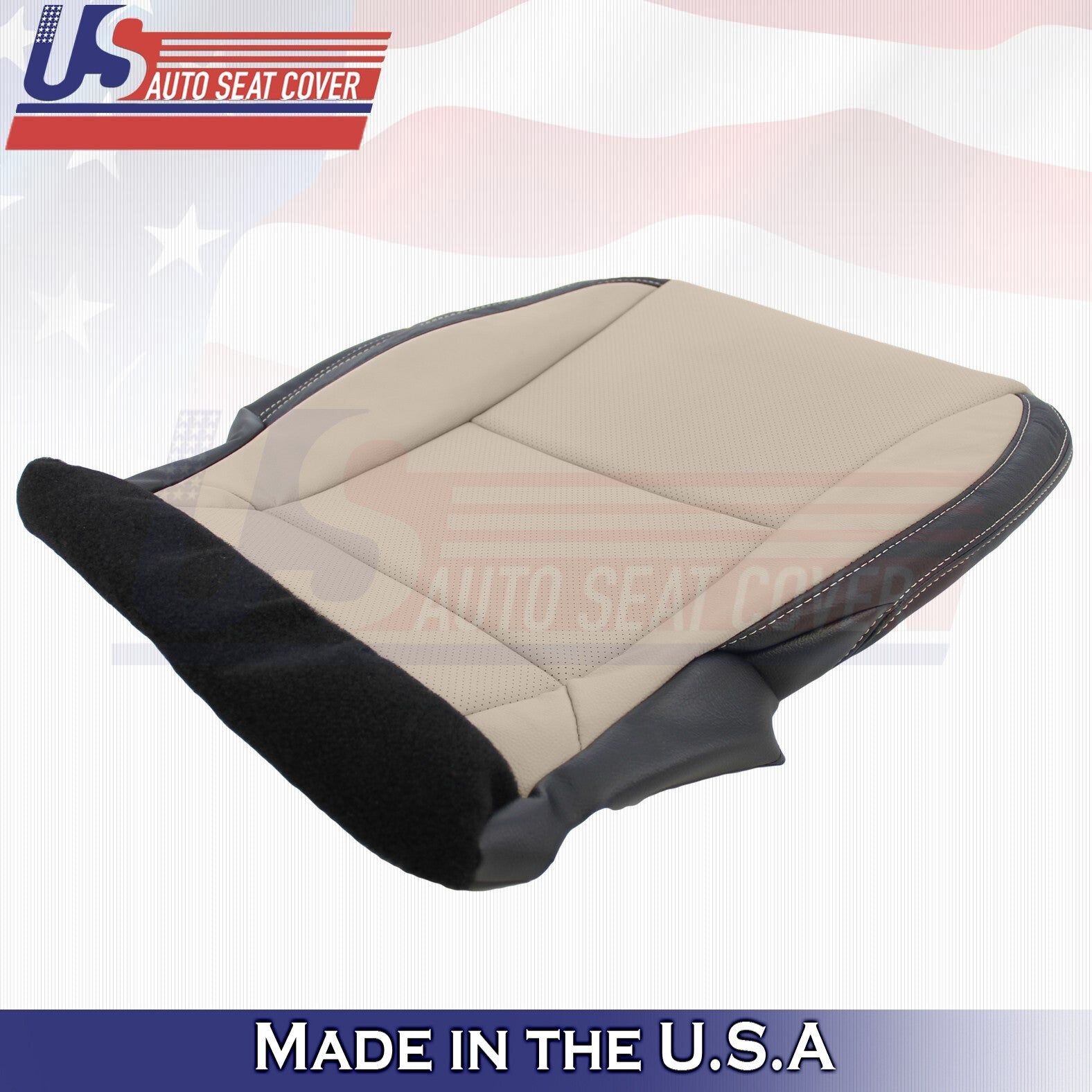 2010 to 2015 For Chevy Camaro Driver Bottom Perforated Leather Cover Beige/Black
