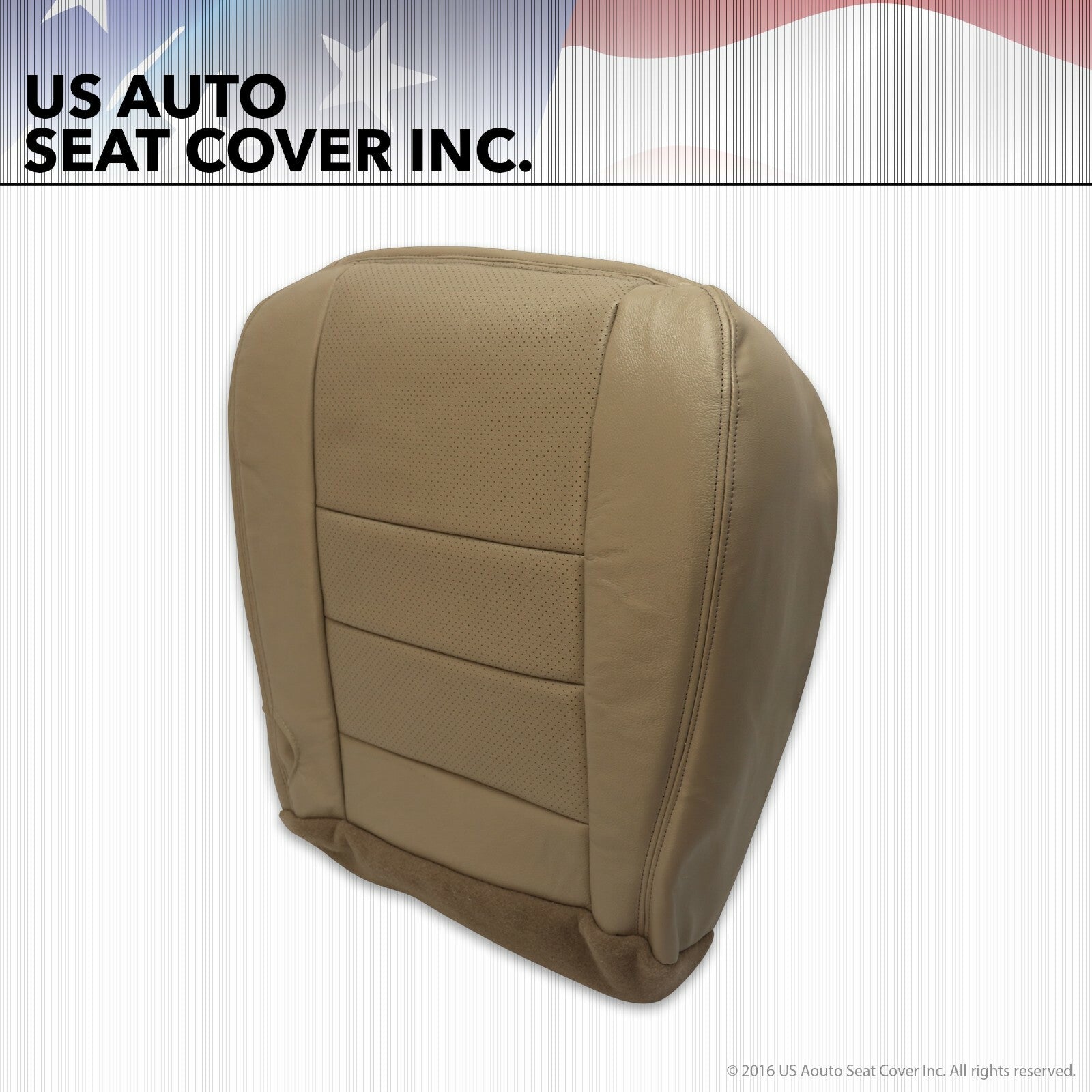 2002 to 2007 Ford F250 Lariat Passenger Bottom Leather Seat Cover TAN Perforated