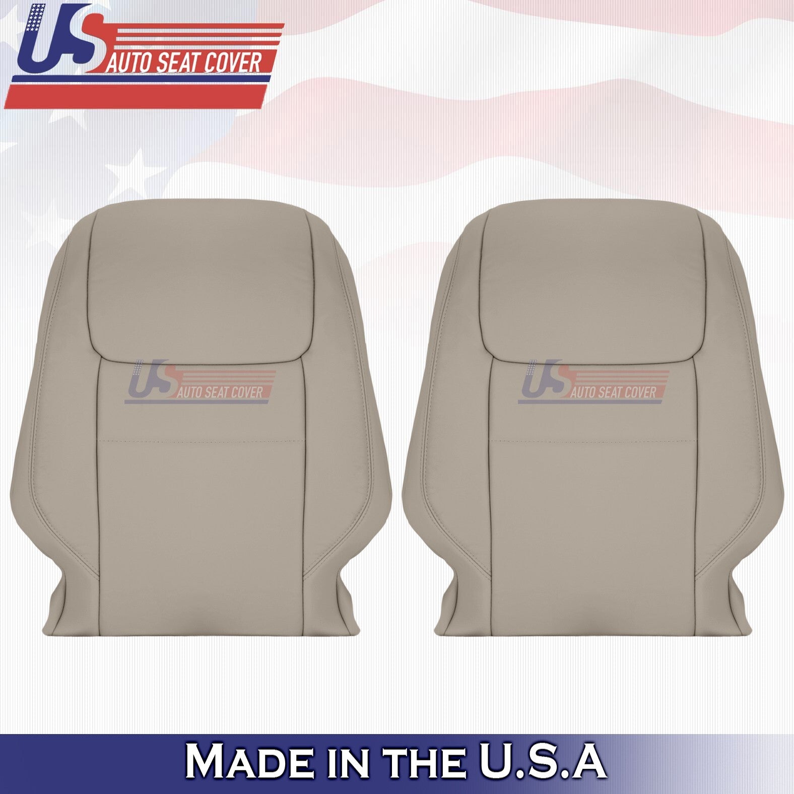 2017 to 2020 Fits Toyota Sienna Driver &Passenger Tops Leather Seat Cover Tan