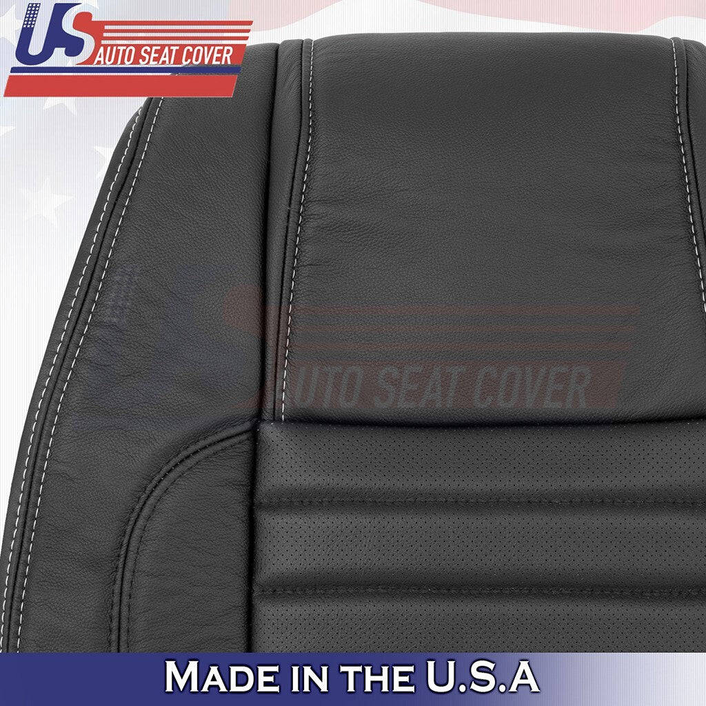 2010 to 2014 For Ford Mustang GT Passenger Top Leather w/Perf Insert Cover Black