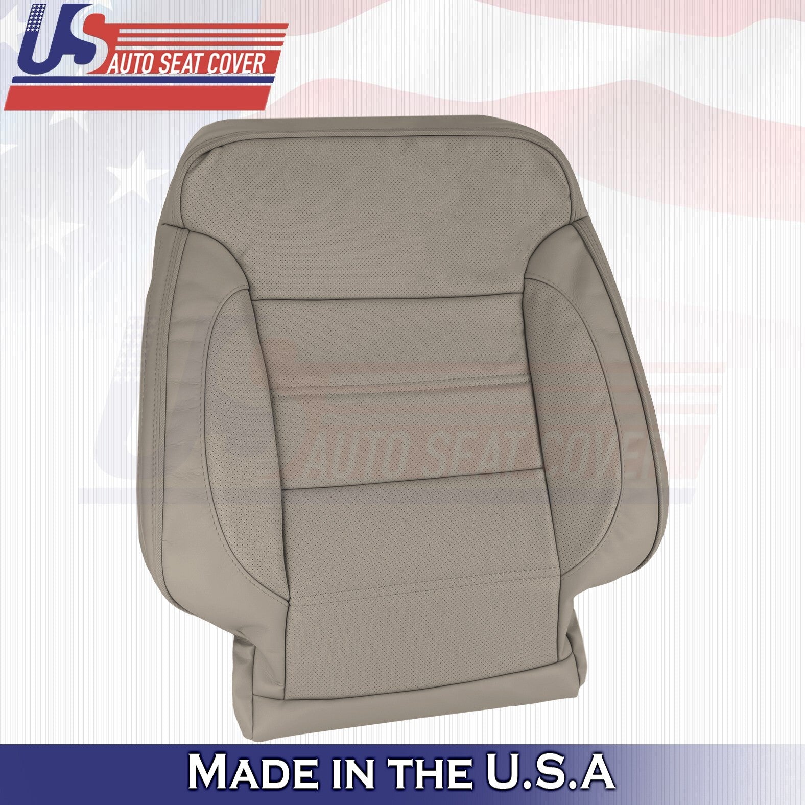2014 to 2019 For GMC Sierra Denali Front Set Top &Bottom Perf Leather Covers Tan