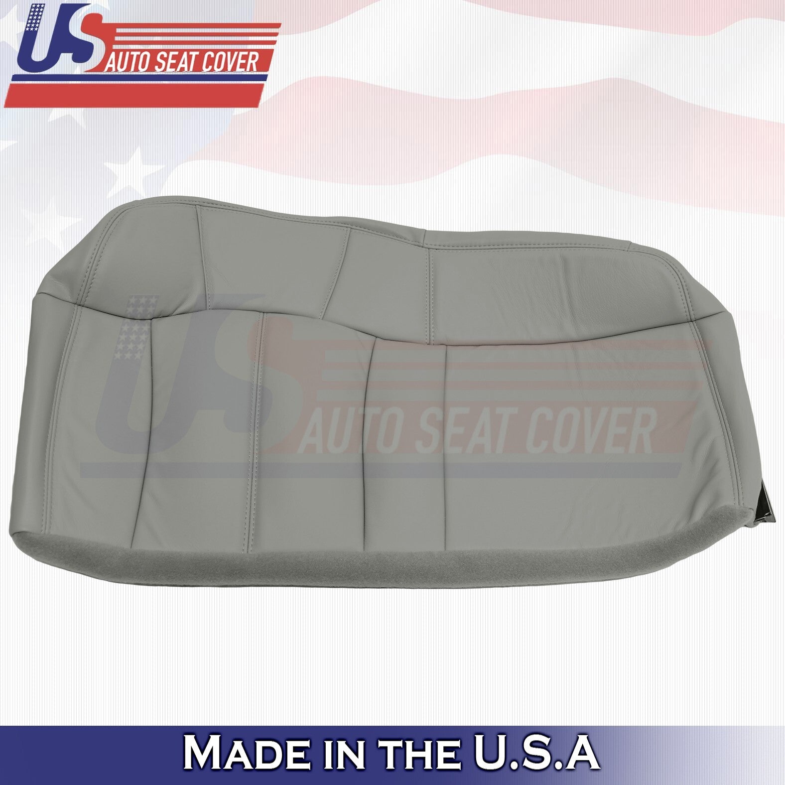 1999 to 2002 For Chevy Silverado Rear Bench Driver Bottom Leather Cover Gray