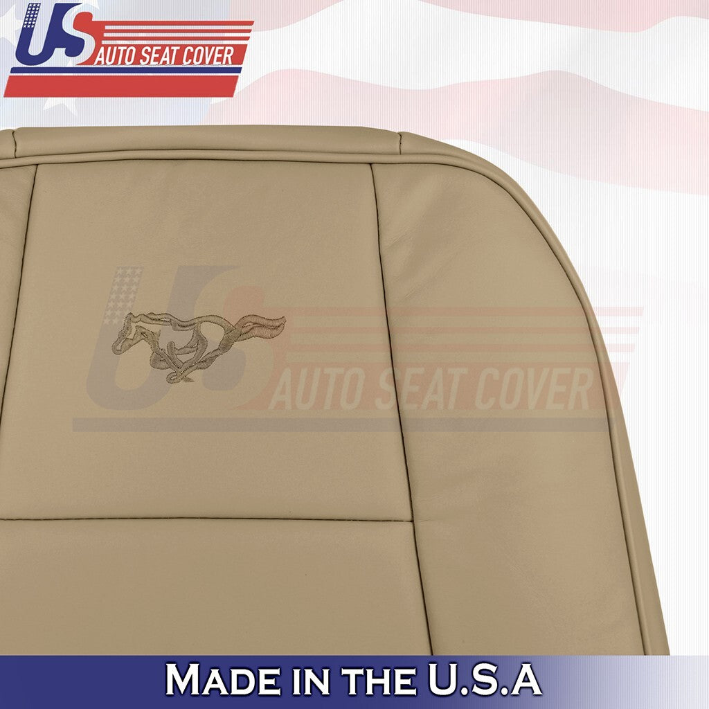 1999-2004 FOR Ford Mustang V6 Passenger Bottom & Top Genuine Leather Cover Tan