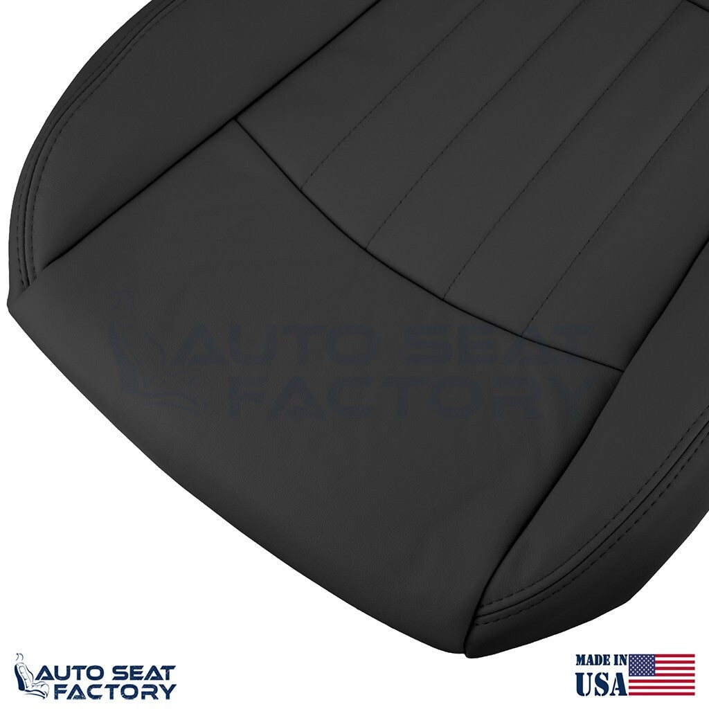 2014 - 2017 Fits Infiniti QX50 PASSENGER Top & Bottom Black Vinyl Seat Covers