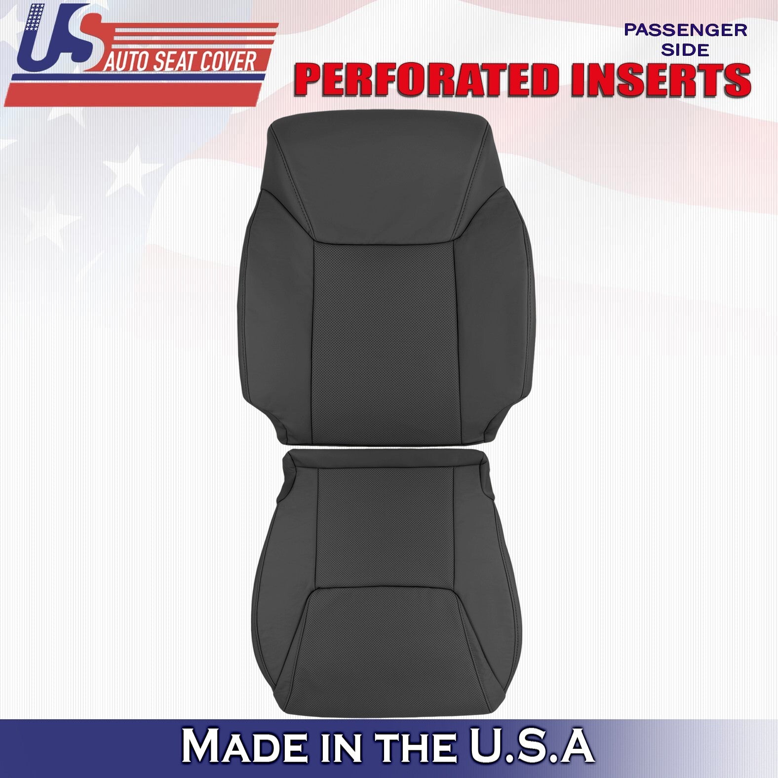 2012 to 2015 For Lexus LX570 Passenger Top Bottom Leather w/ Perf Covers Black