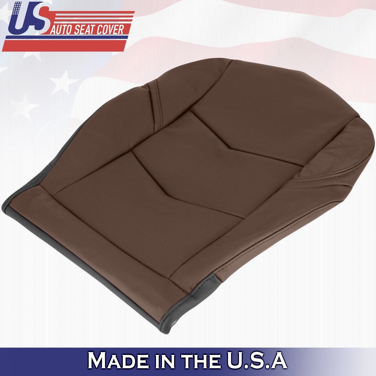 2015 to 2020 For Cadillac Escalade Passenger Bottom Leather Seat Cover in Brown