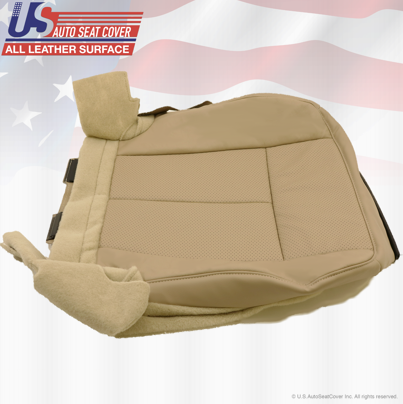 2011 2012 Ford Expedition Driver-Passenger Bottom Perforated Leather Cover Tan
