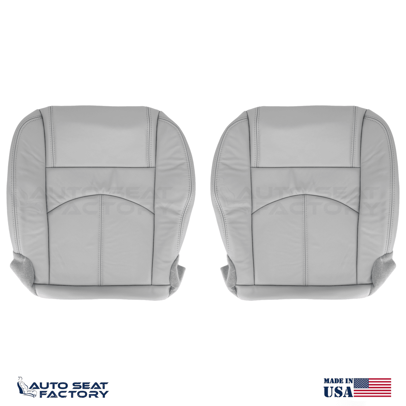 Fits 2013 - 2017 GMC Acadia Left & Right Bottom Solid Gray Vinyl Seat Covers