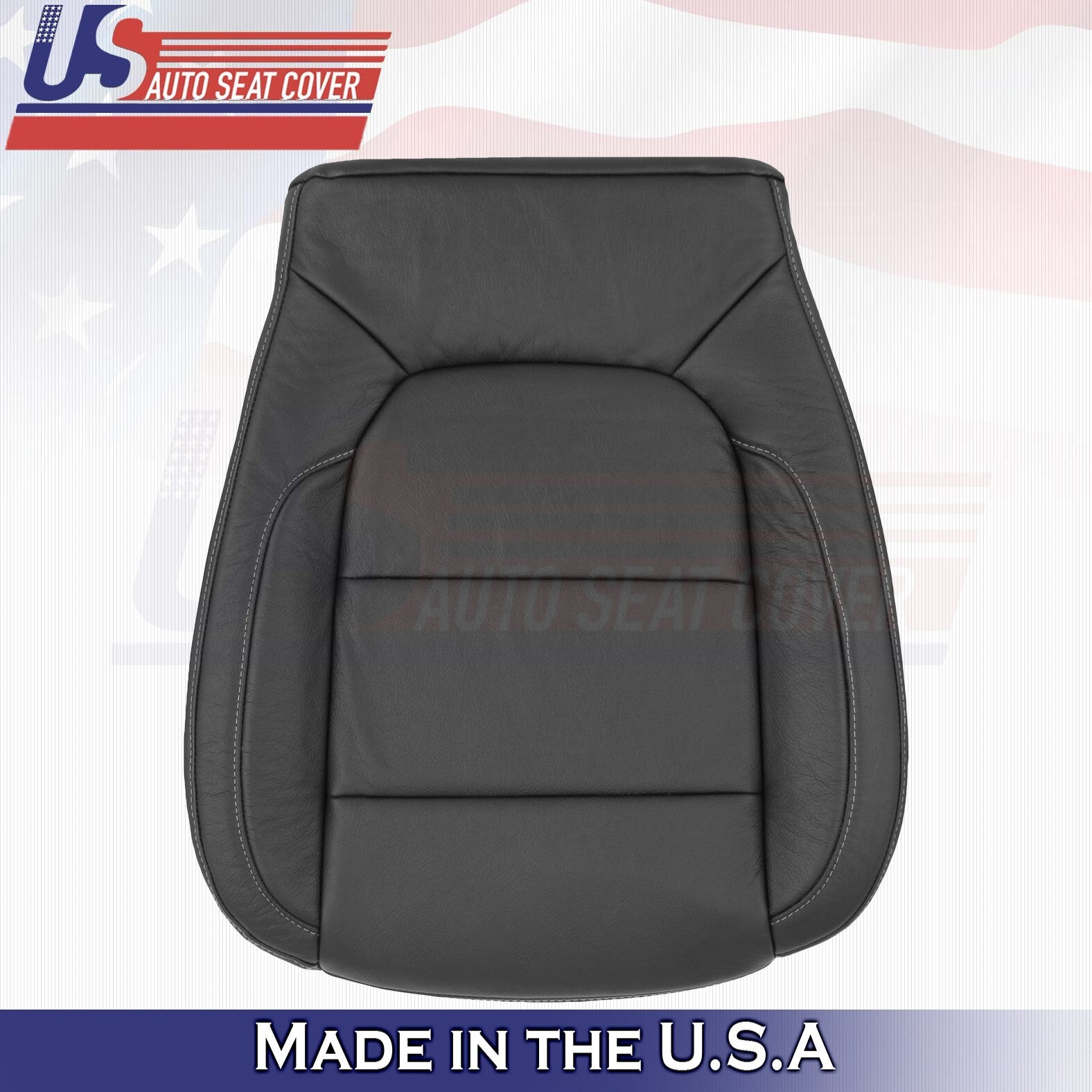 2022 For Chevy Silverado 1500 WT Front 2 Top & 2 Bottom Leather Seat Covers BLK