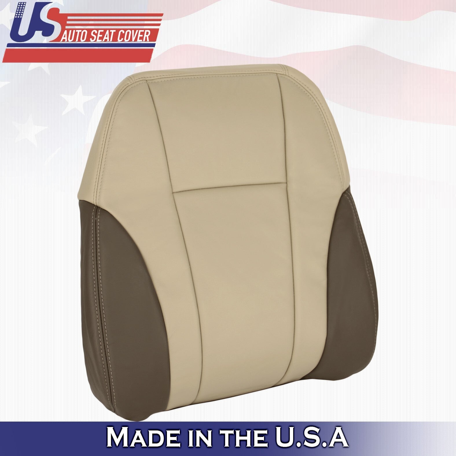 2002 2003 2004 Fits Chevy Trailblazer Driver Top Leather Seat Cover 2Tone Tan