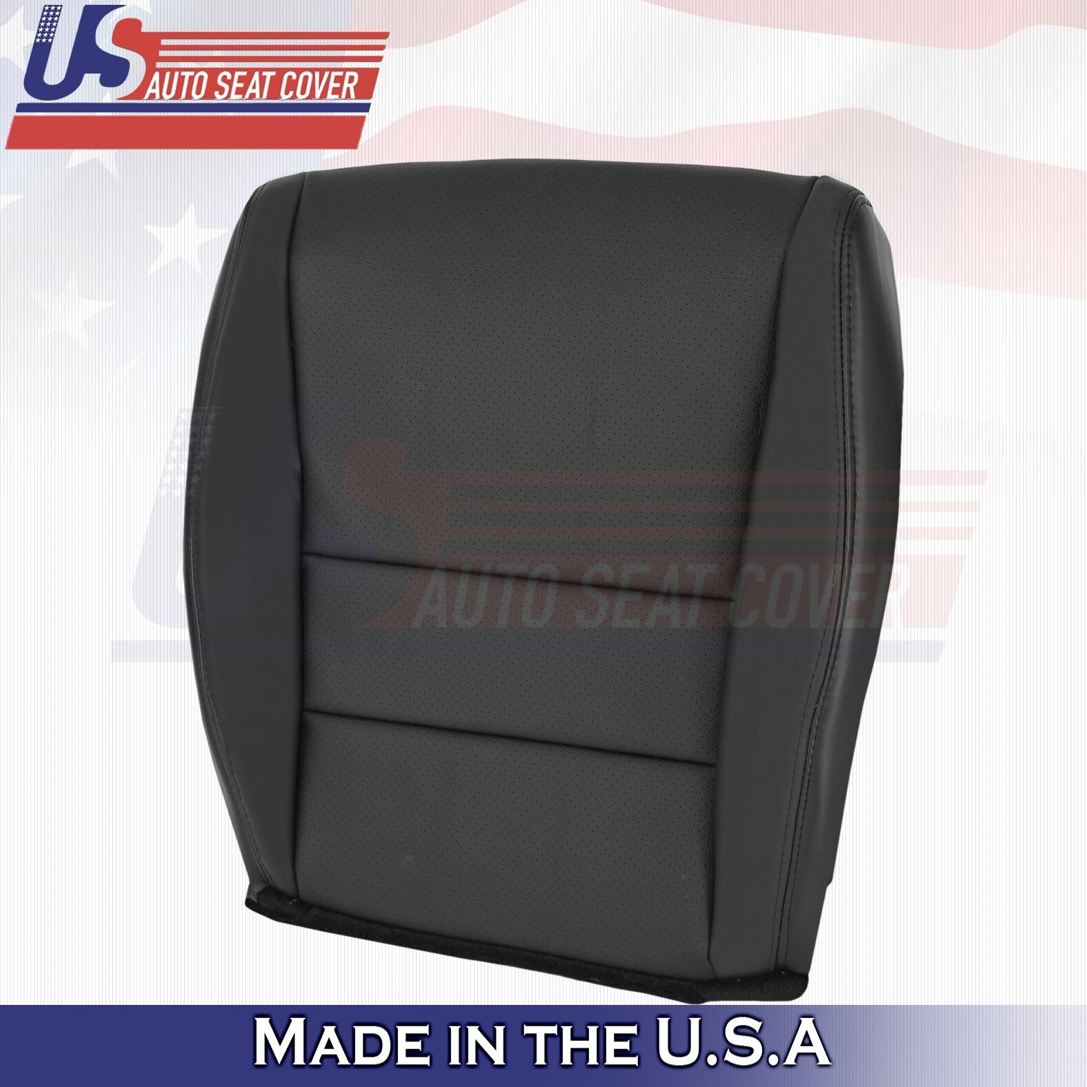 2004 -2008 For Acura TSX Driver & Passenger Bottom Perf Leather Covers BLK