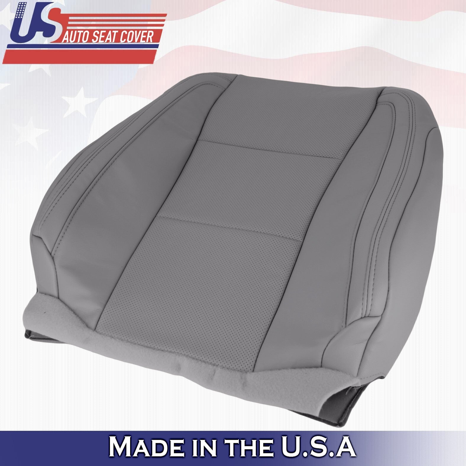 2016 For Ford F150 Lariat Driver & Passenger Top Perf Leather Seat Covers Gray