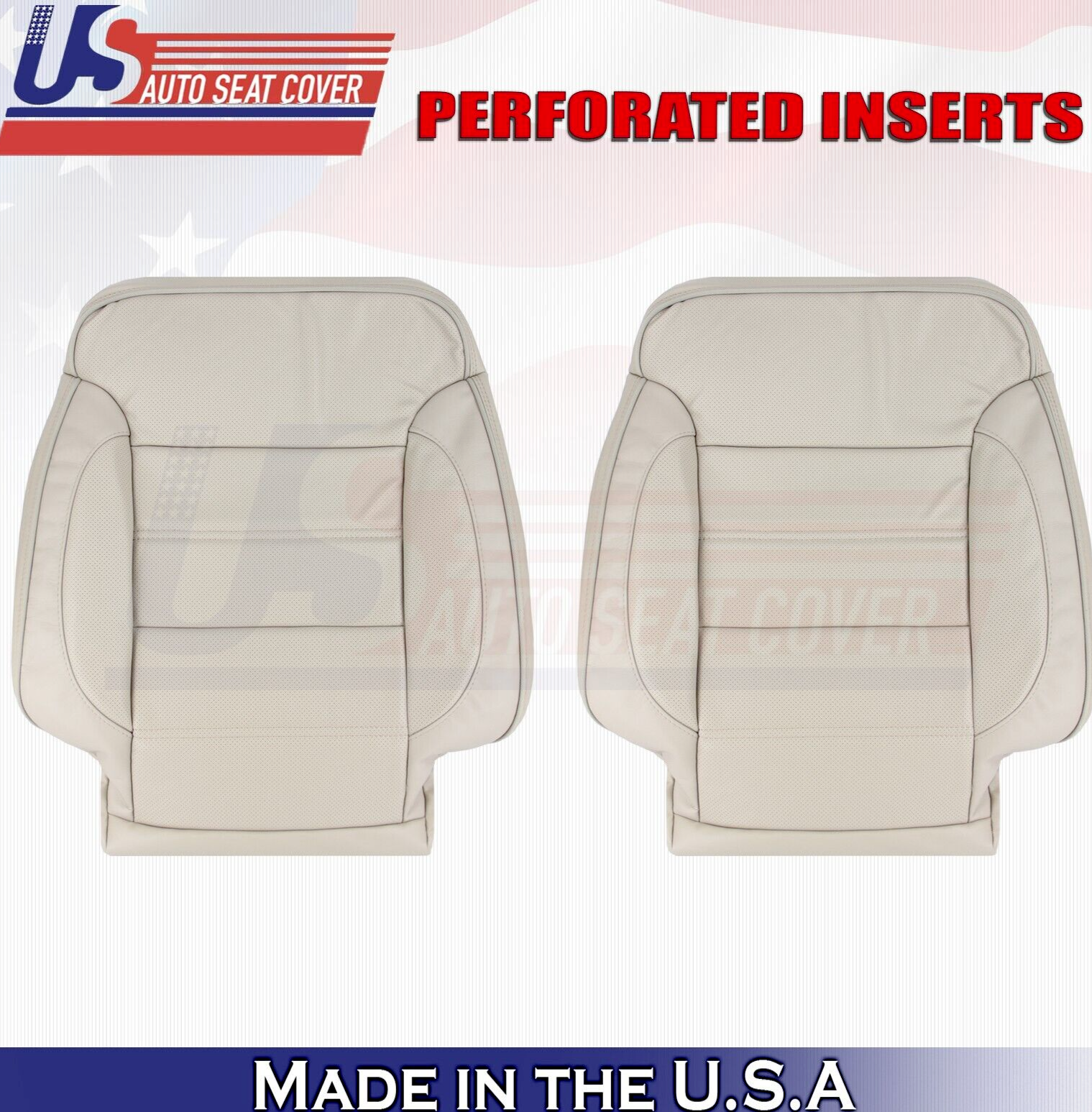 2018 For GMC Yukon Denali Driver & Passenger Top Leather Seat Covers Tan