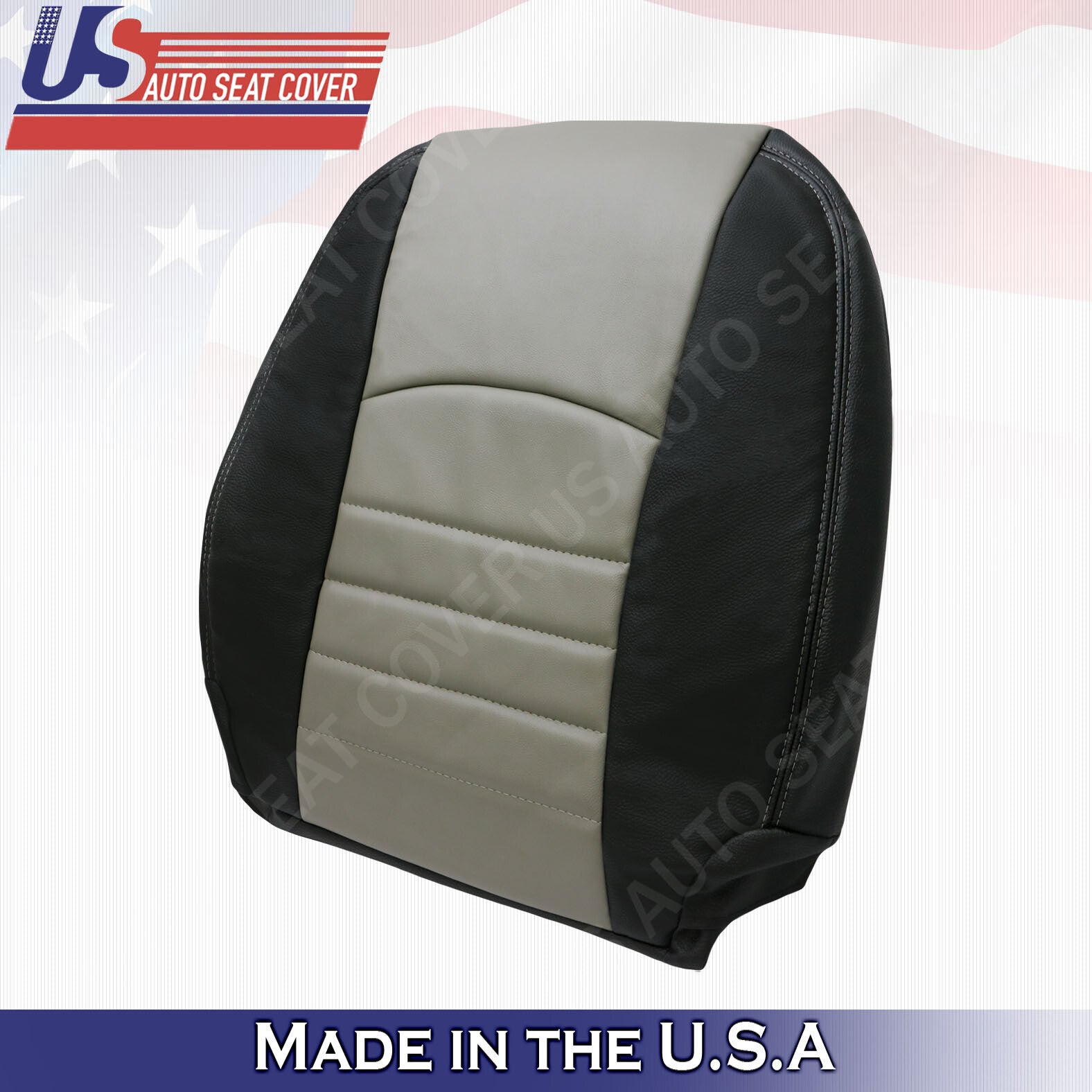 2011 2012 For Dodge Ram Work Truck Passenger Top Vinyl Seat Cover 2-tone Gray