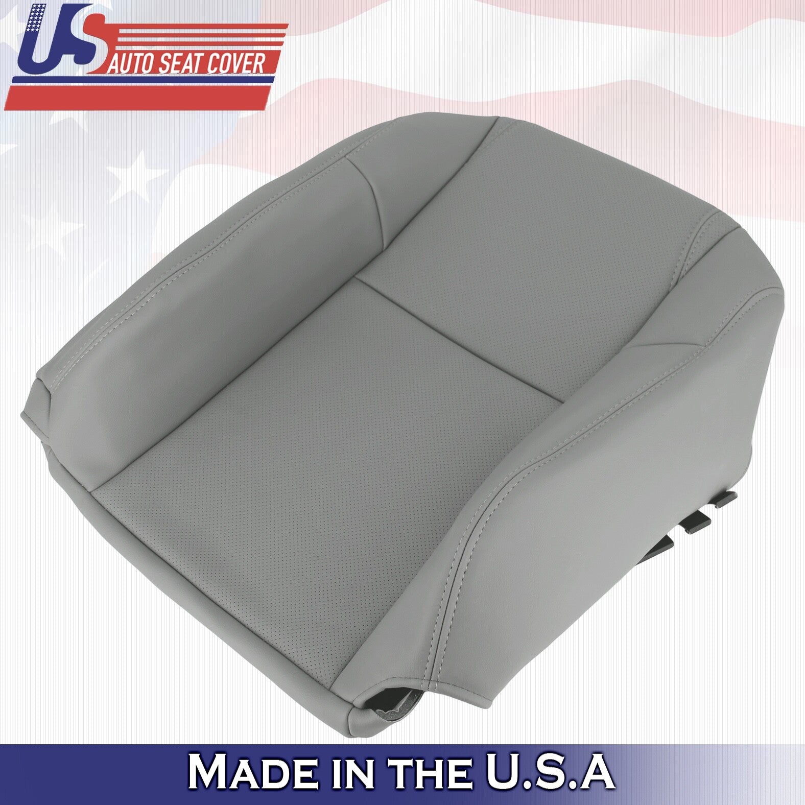 2004 For Honda Pilot Driver & Passenger Top Perforated Leather Seat Covers Gray