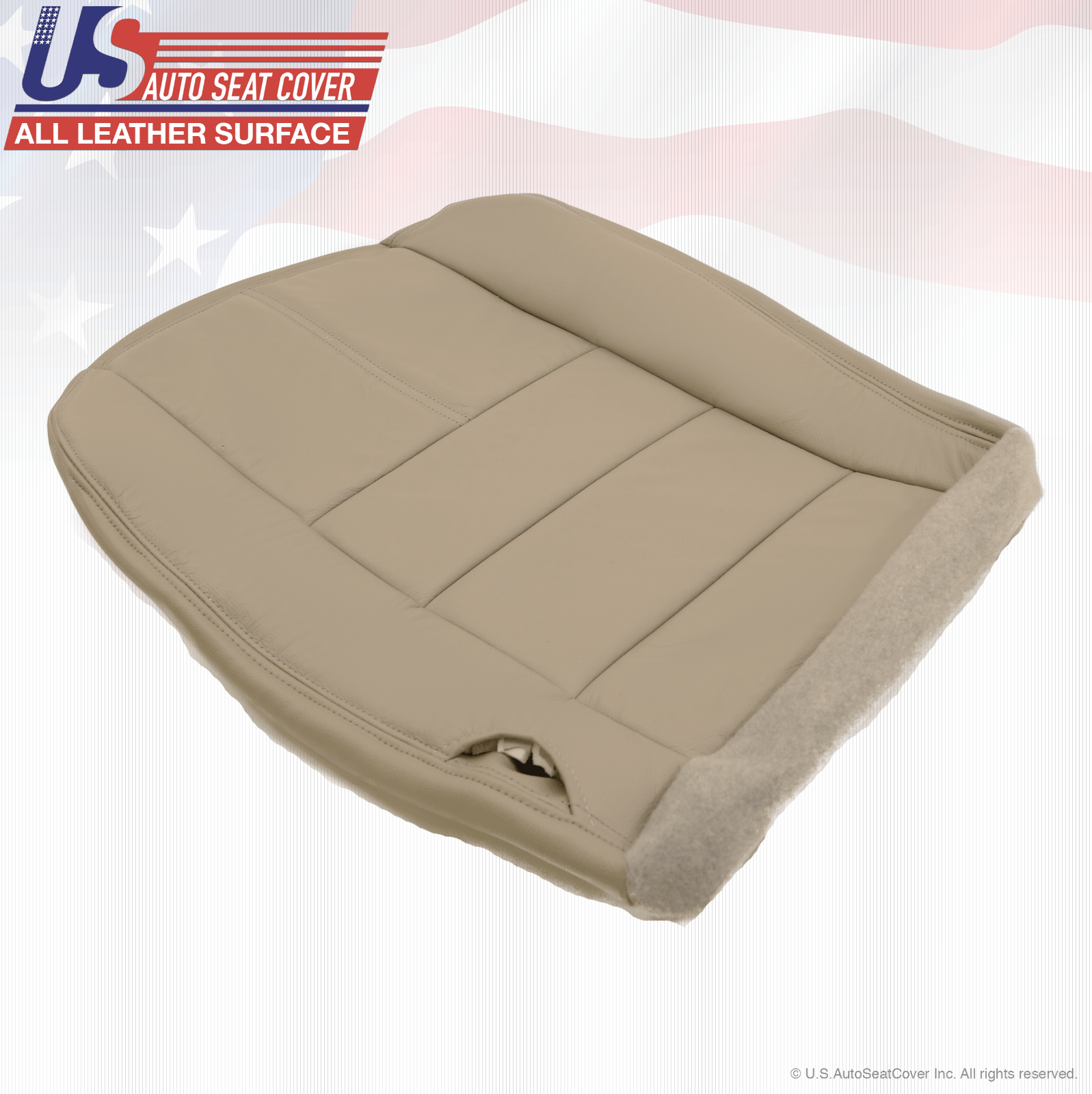 2010 Ford F250 Lariat Passenger Bottom Replacement Leather Cover Stone Gray 4S