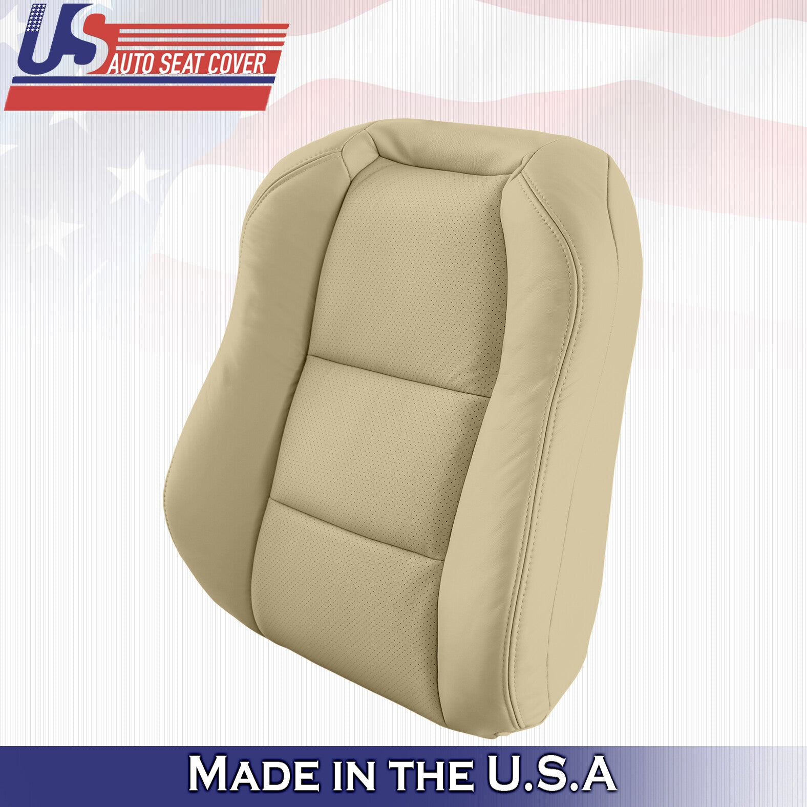 2004 Fits Acura TL Passenger Top & Bottom Perforated Leather Seat Covers Tan
