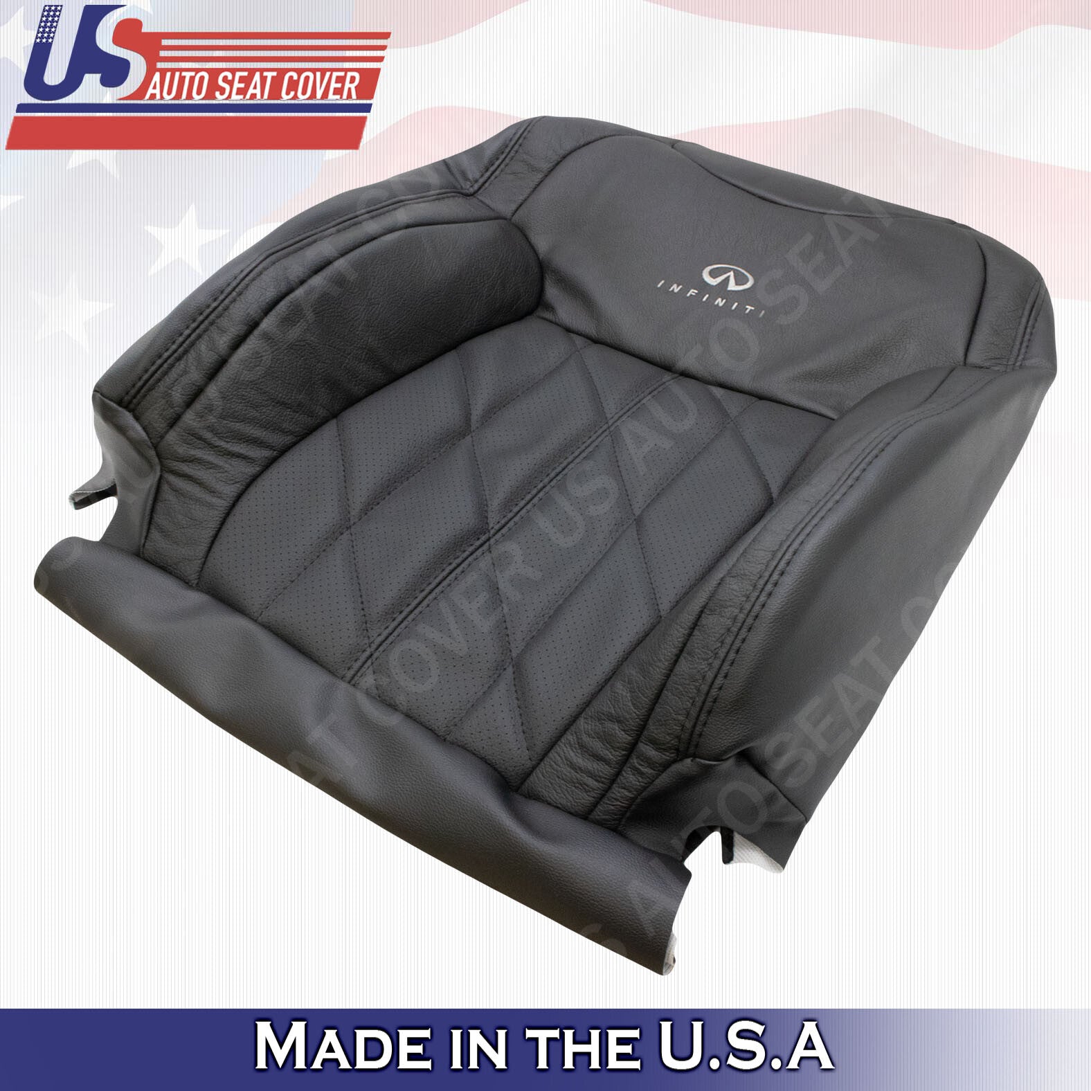 2014 2015 2016 2017 Infinity FX37 Front Passenger Top Leather Seat Cover Black