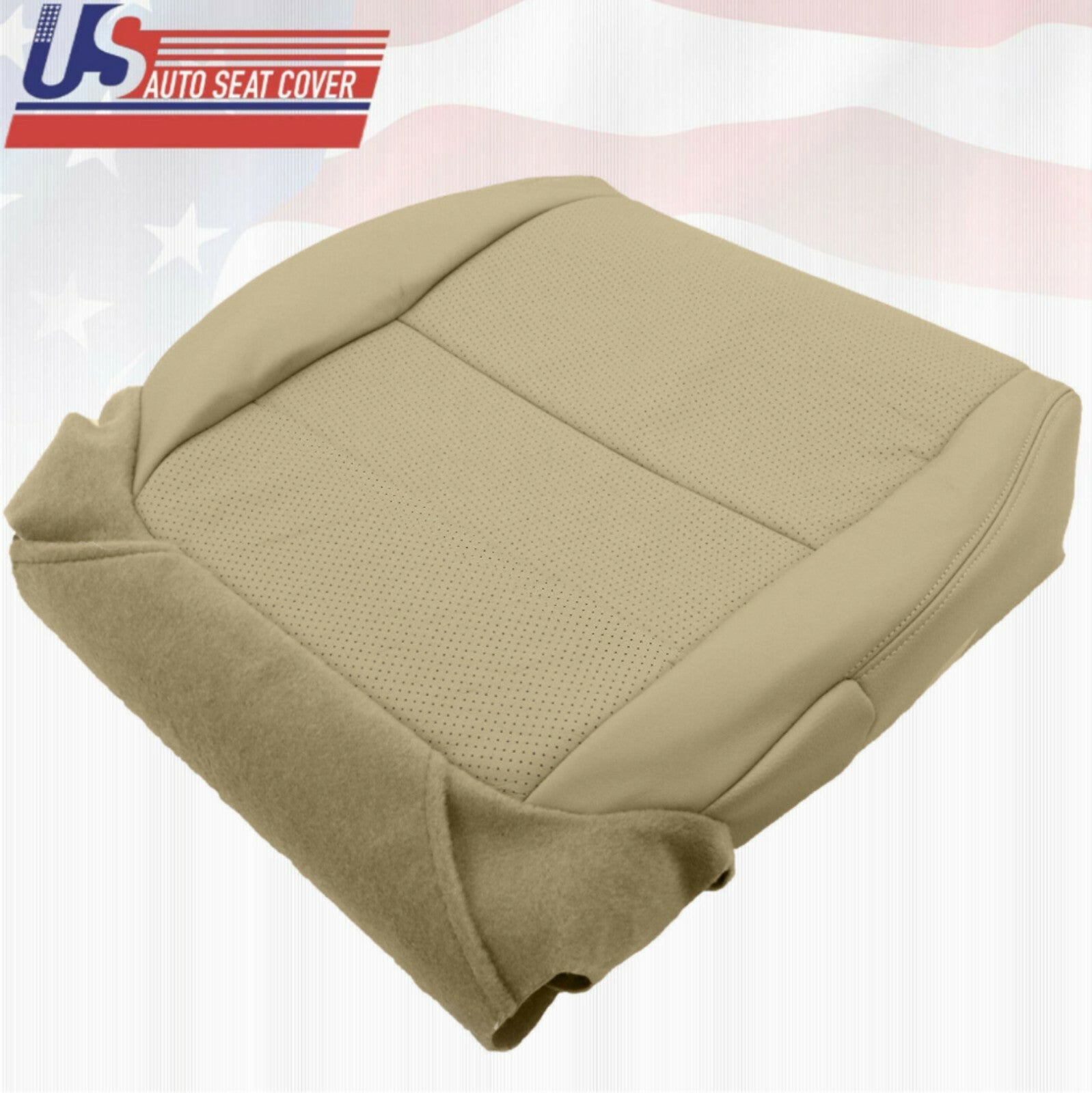 For 2004 ACURA TL BASE SEDAN PERFORATED PASSENGER BOTTOM LEATHER SEAT COVER TAN