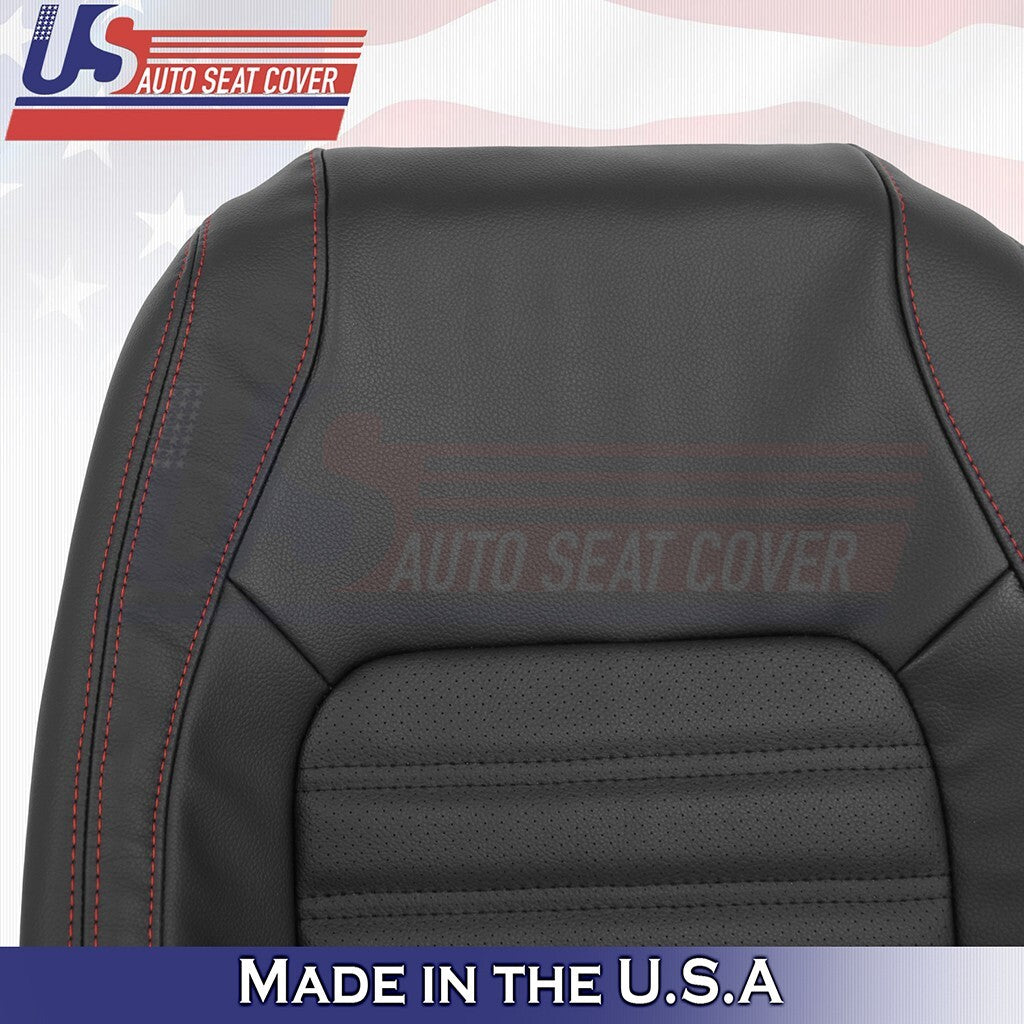 2011 to 2018 FOR VW Jetta GLI Front Driver Bottom & Top Leather Seat Cover Black