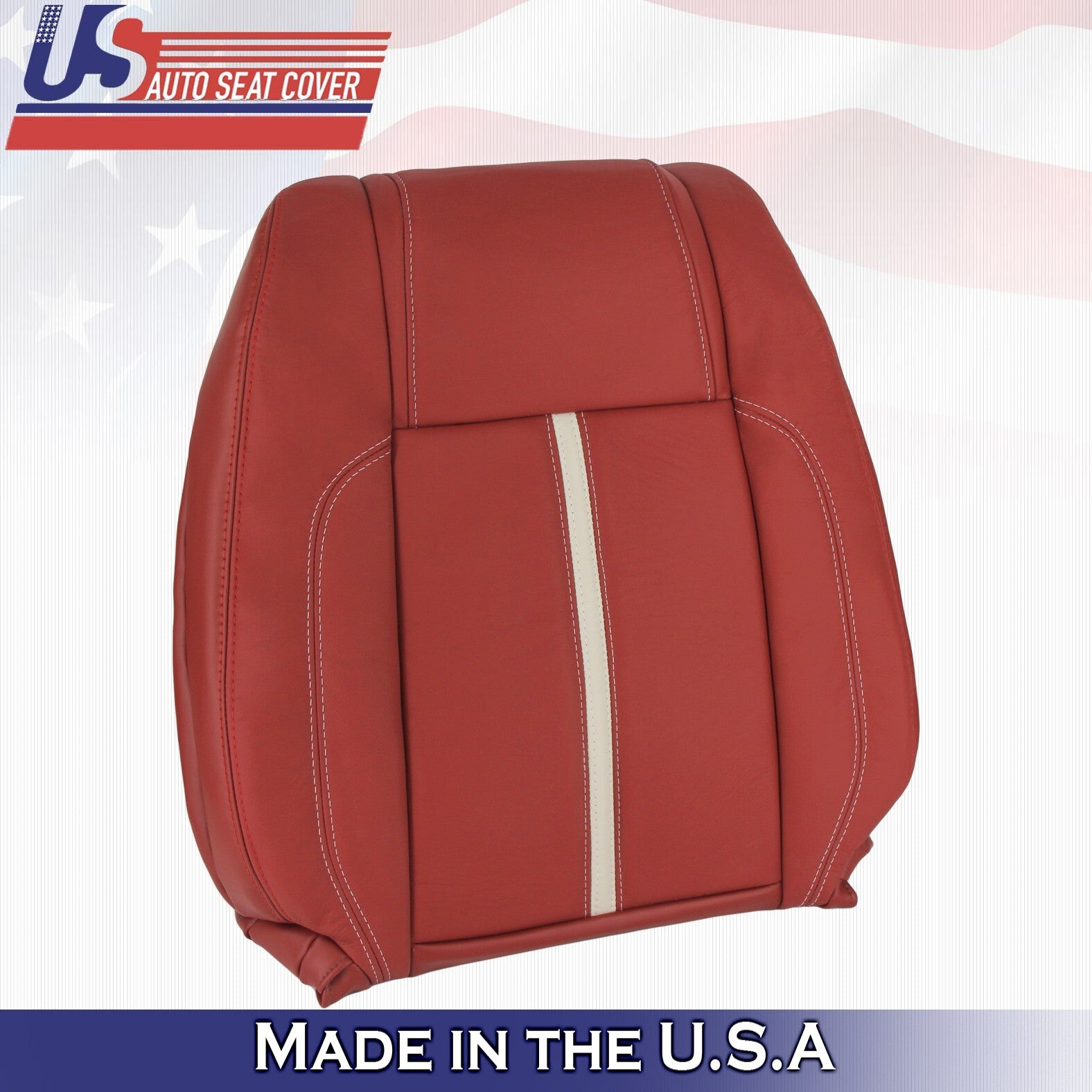 2010 to 2014 Fits Ford Mustang Gt Front Set Tops & Bottoms Leather Covers Red