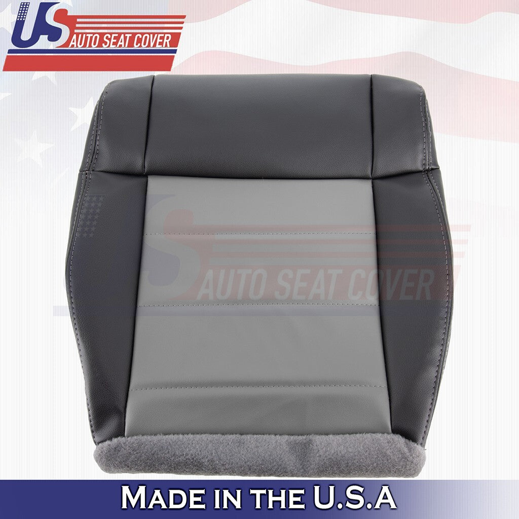 2008 to 2012 Fits Jeep Wrangler Passenger Bottom Leather Cover Dk/Med Slate Gray