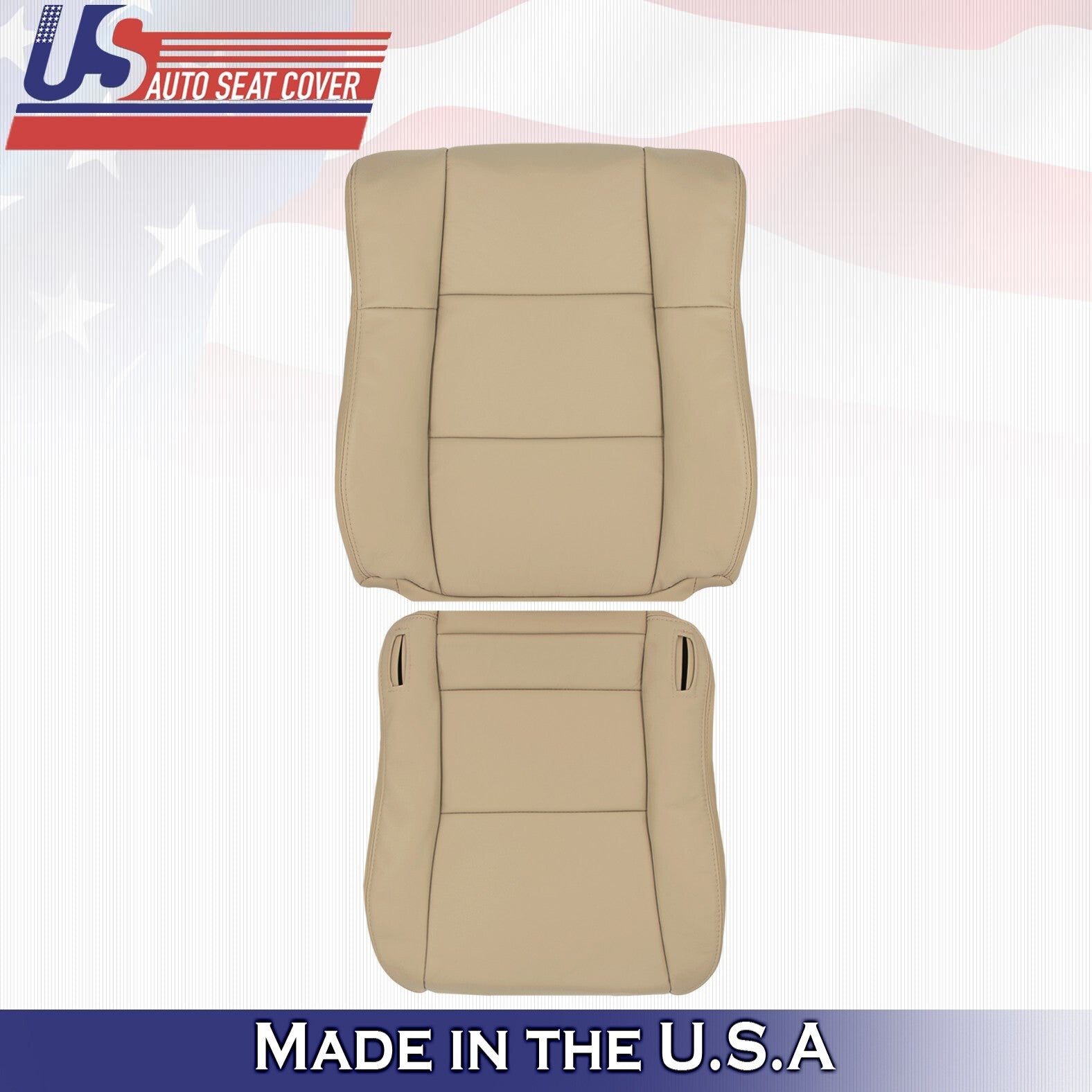 1997 1998 1999 For Lexus ES300 Driver Top & Bottom Leather Seat Covers Ivory Tan