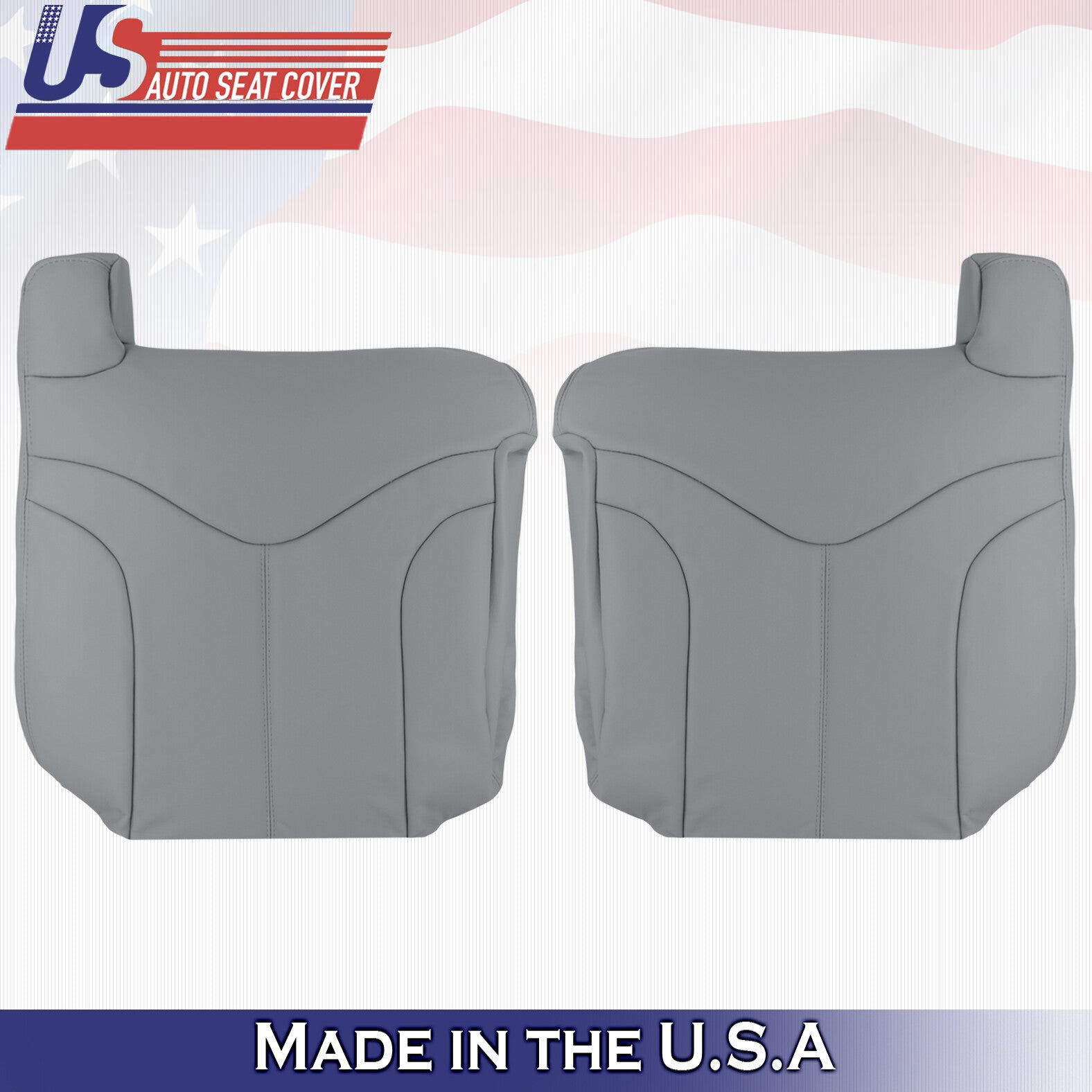 1999 2000 For GMC Yukon XL SLT SLE Driver & Passenger Top Leather Covers Gray
