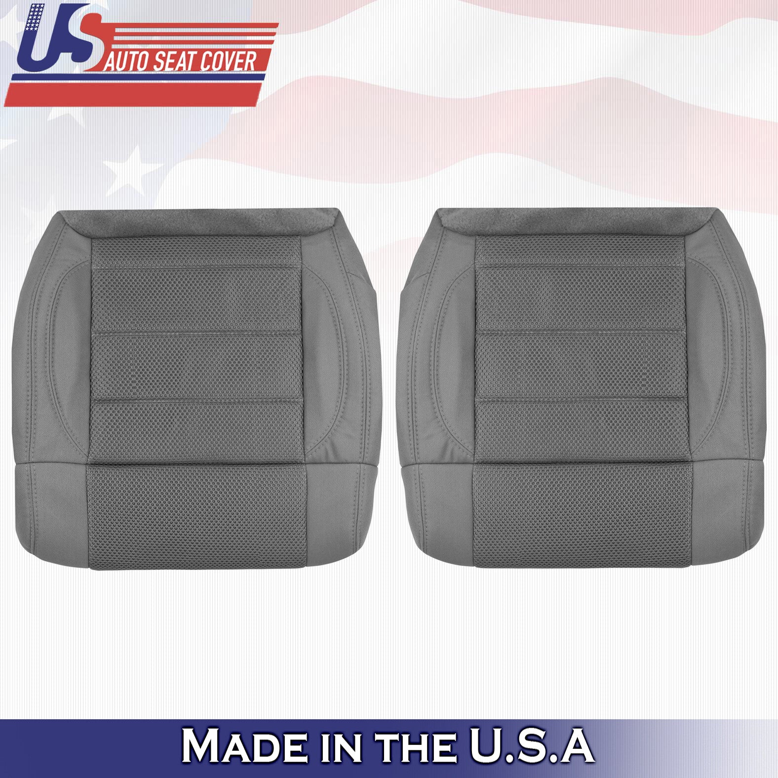Driver & Passenger Bottom Cloth Seat Cover Gray Fits 2007 Jeep Wrangler