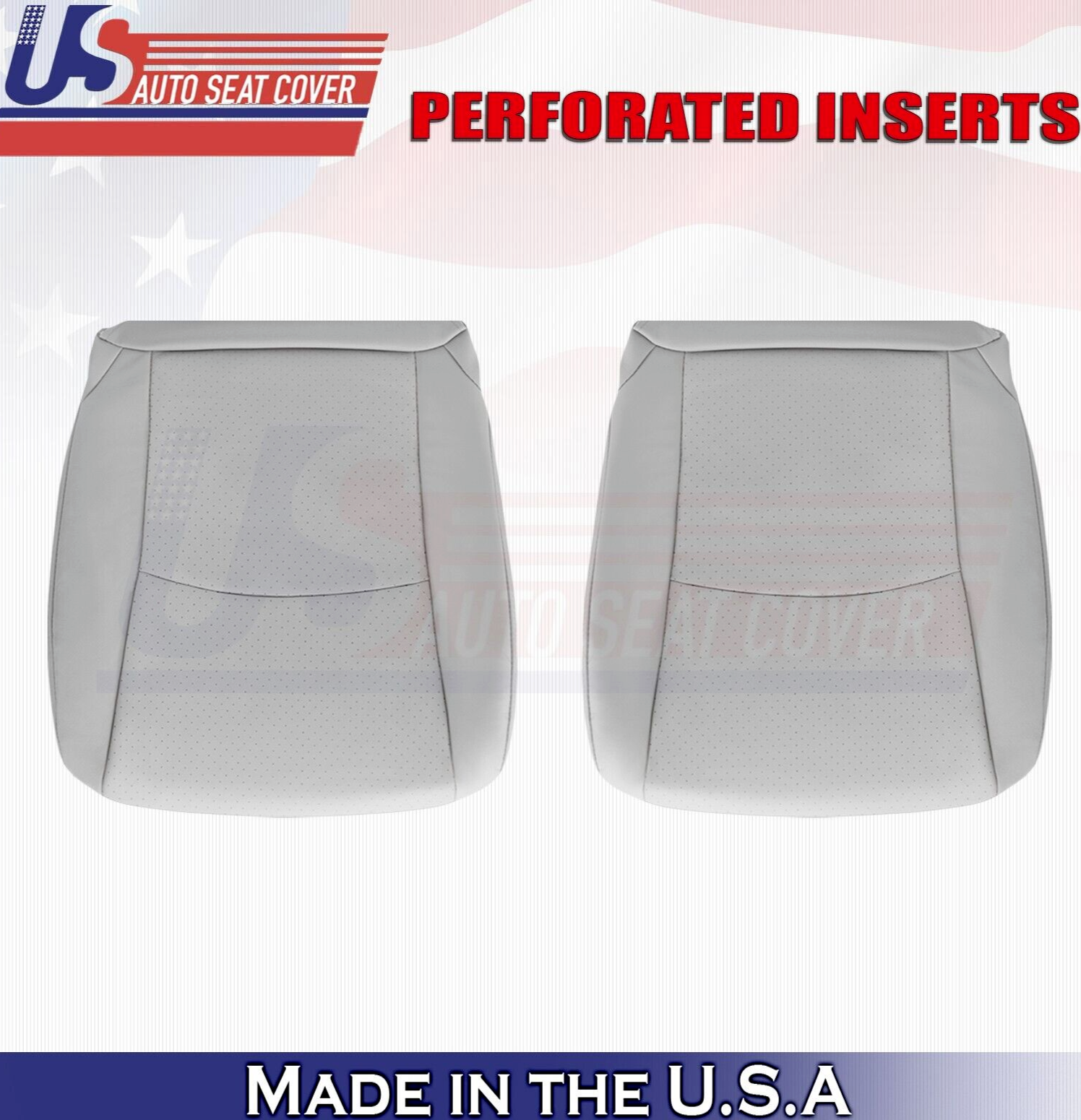 2010 2011 For Toyota Highlander Driver Passenger Bottom Perf Leather Covers Gray