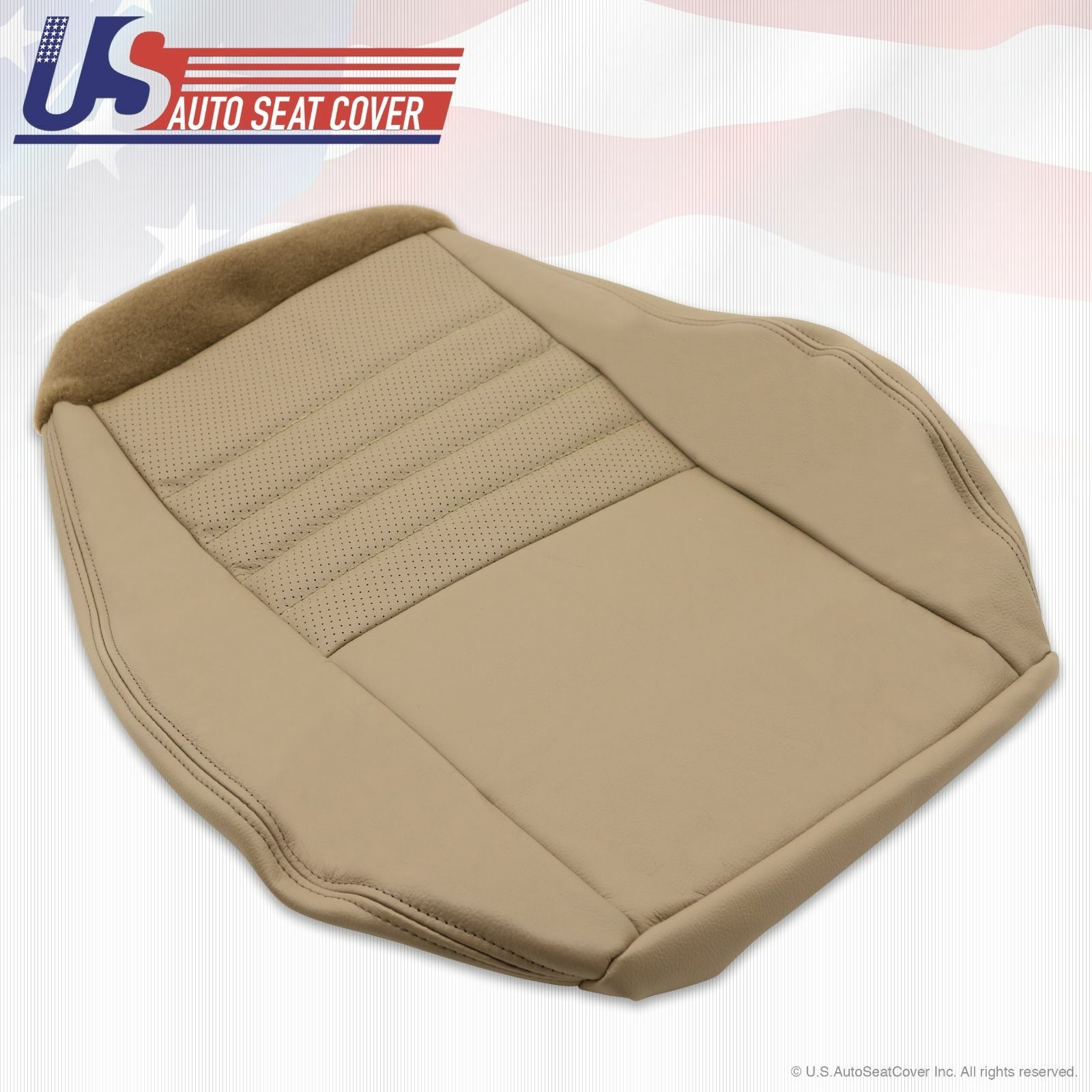 1999 To 2004 Ford Mustang GT Coupe Driver Bottom Leather Seat Cover TAN