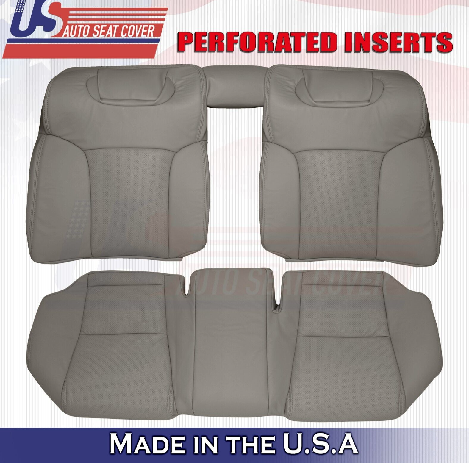 2010 For Lexus GS300 GS350 2nd Row Top & Bottom Perforated Leather Covers Gray