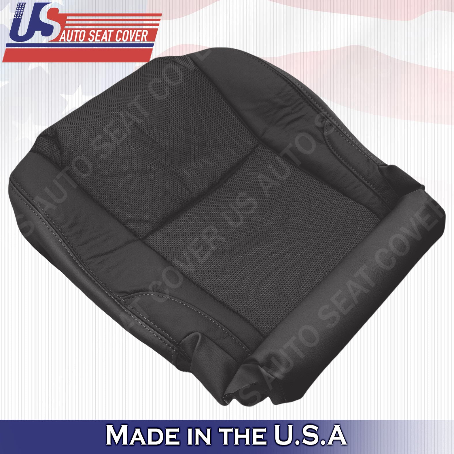 Fits 2009 Lexus IS250 IS350 Driver Bottom Seat Cover- Perforated Leather- Black