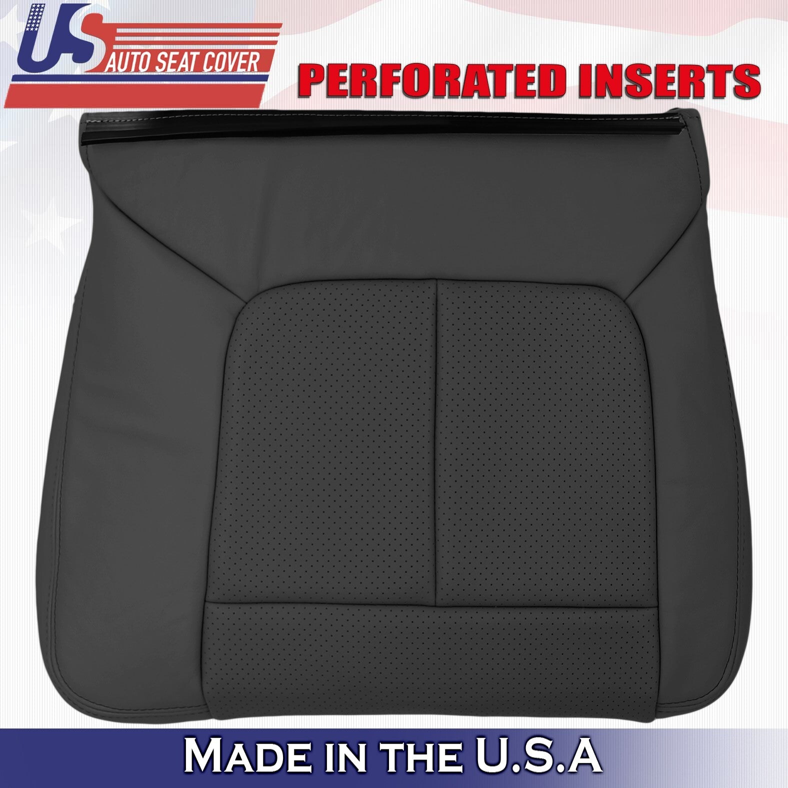 2011 to 2016 For Ford F250 2nd Row Driver & Passenger Bottom Leather Covers BLK