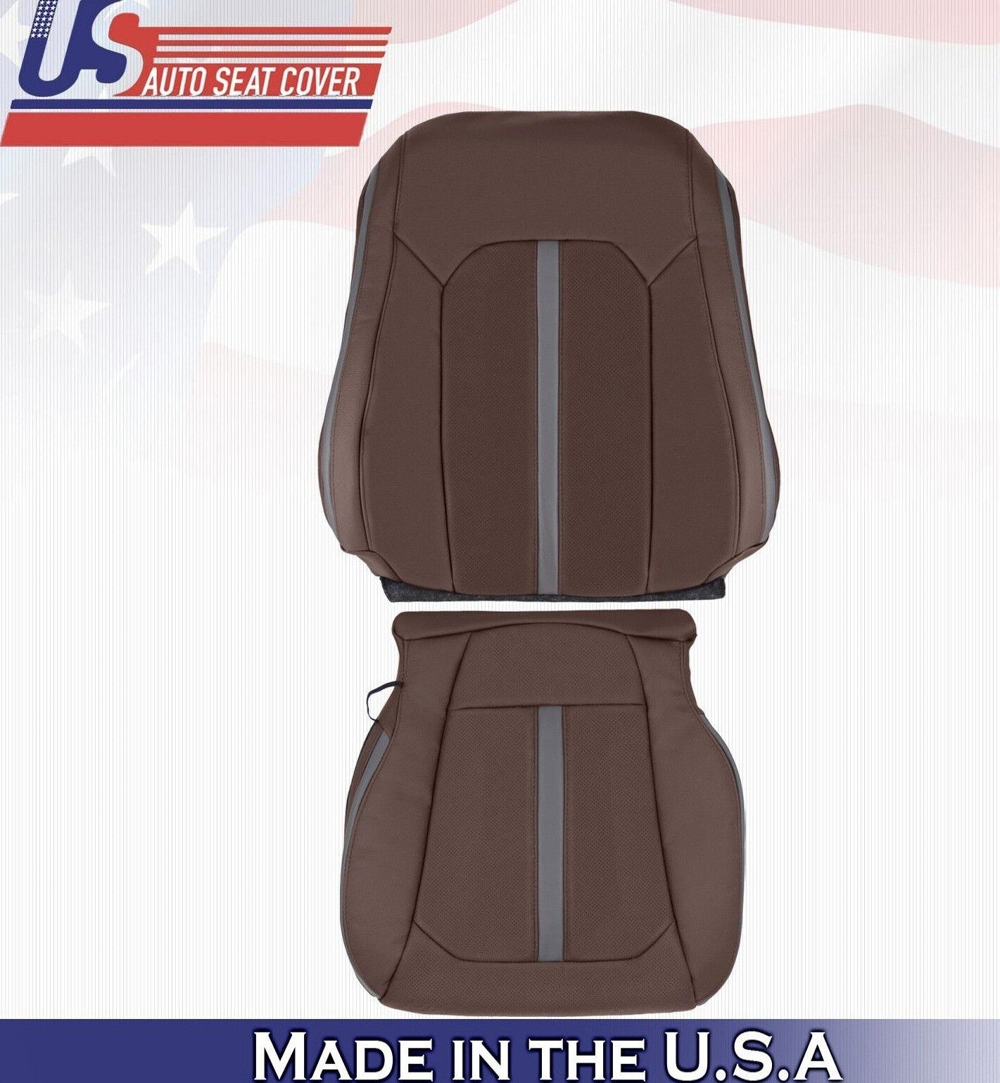 2018 For Ford F150 Platinum Passenger top & Bottom Leather Seat Covers Brown
