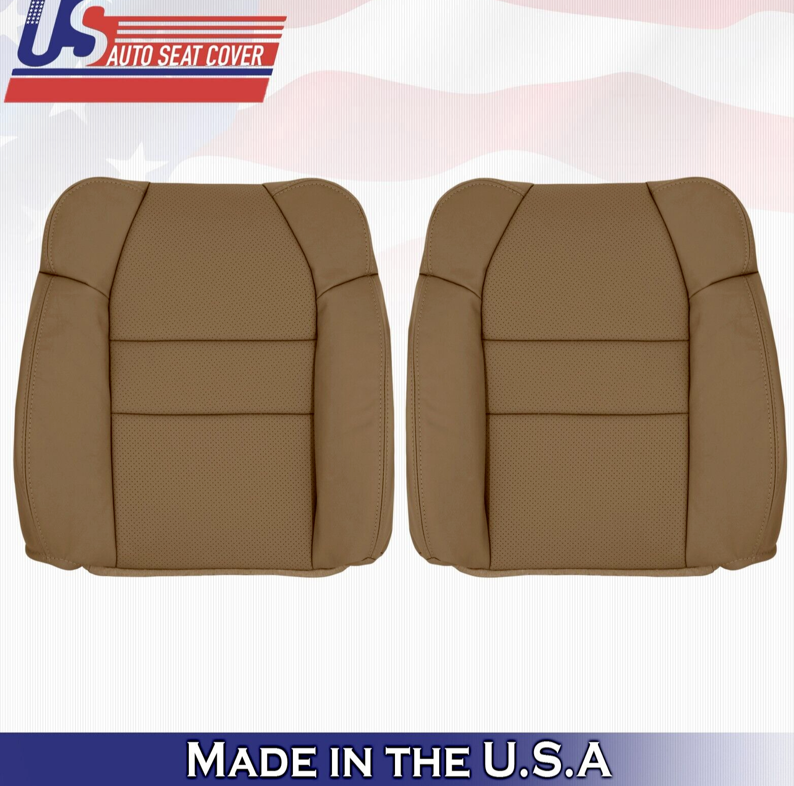 2004 2005 2006 For Acura MDX Driver & Passenger 2x Top Leather Seat Covers Tan
