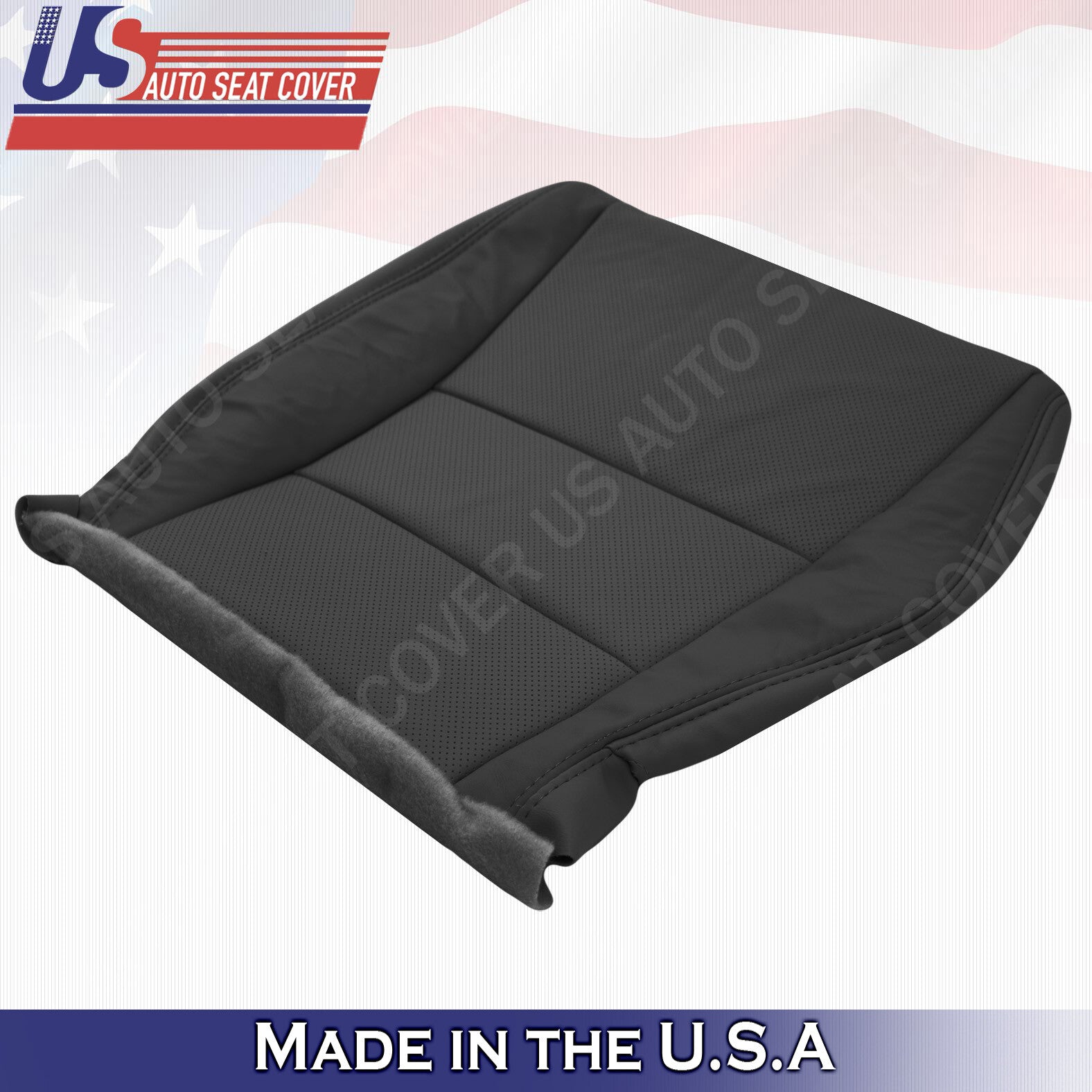 Fits 2007- 2012 Acura RDX DRIVER Bottom PERFORATED LEATHER Seat Cover in BLACK