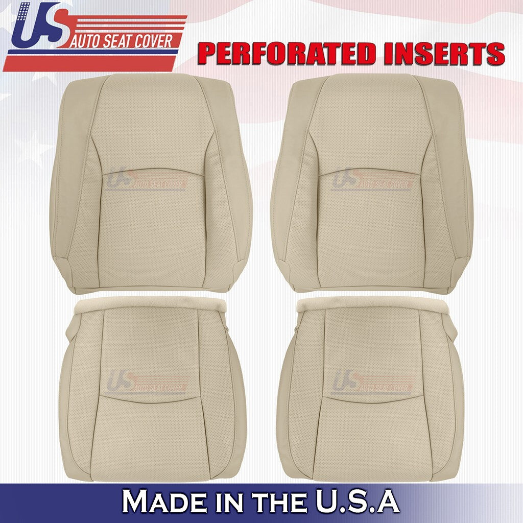 2003 to 2009 For Lexus RX350 Front Set Tops&Bottoms Synth Leather Perf Cover Tan
