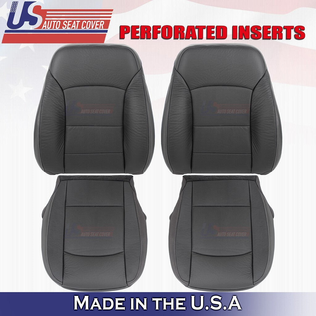 2016 to 2020 Fits Chevy Malibu Driver & Passenger Bottom Top Leather Cover Black