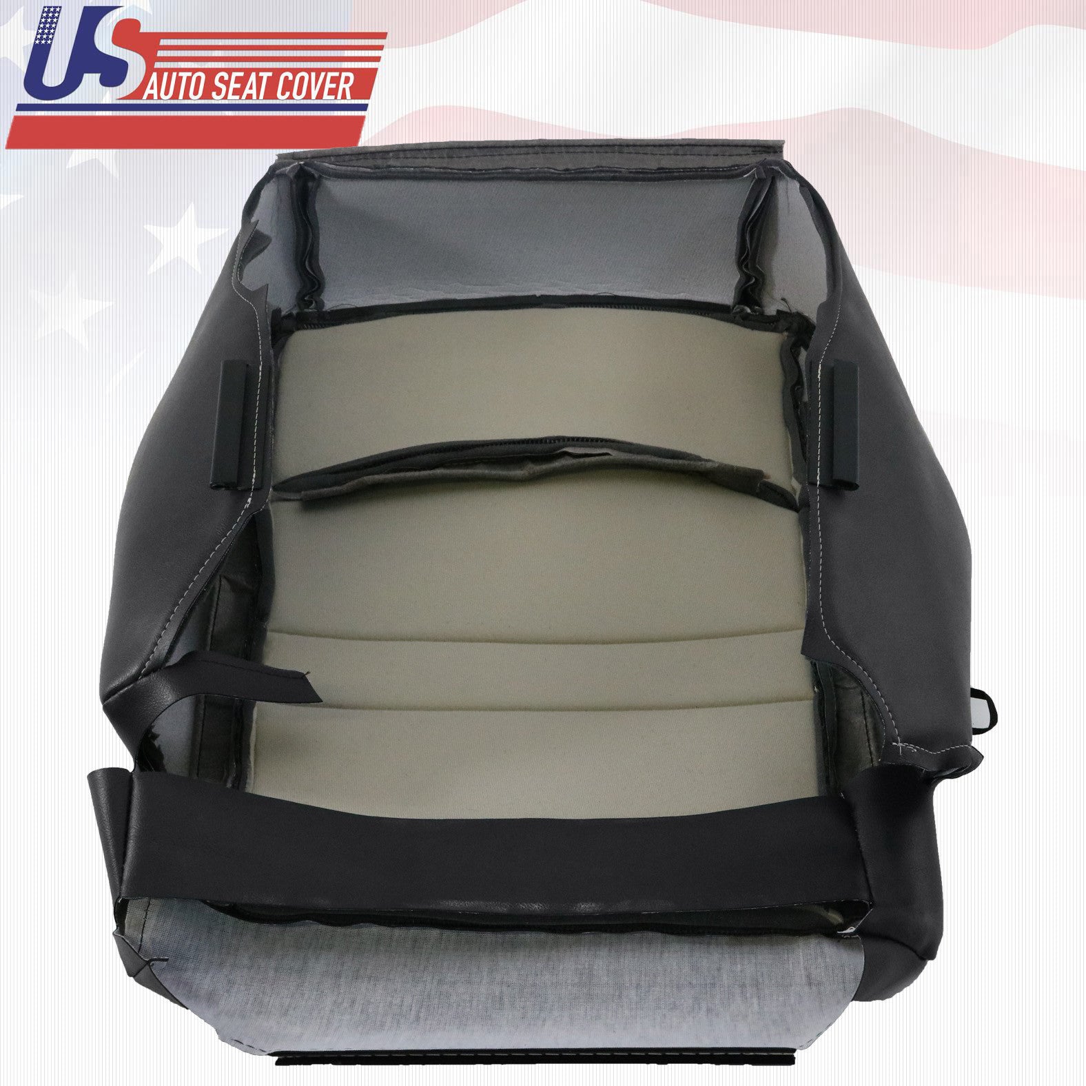 2011 2012 For Dodge Ram Sport Passenger Bottom Cloth/Vinyl Seat Cover Dark Gray