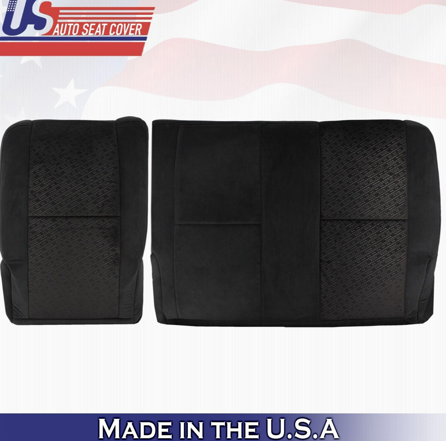 2009 For GMC Sierra 1500 2500 3500 2nd Row Driver Passenger Top Cloth Covers BLK