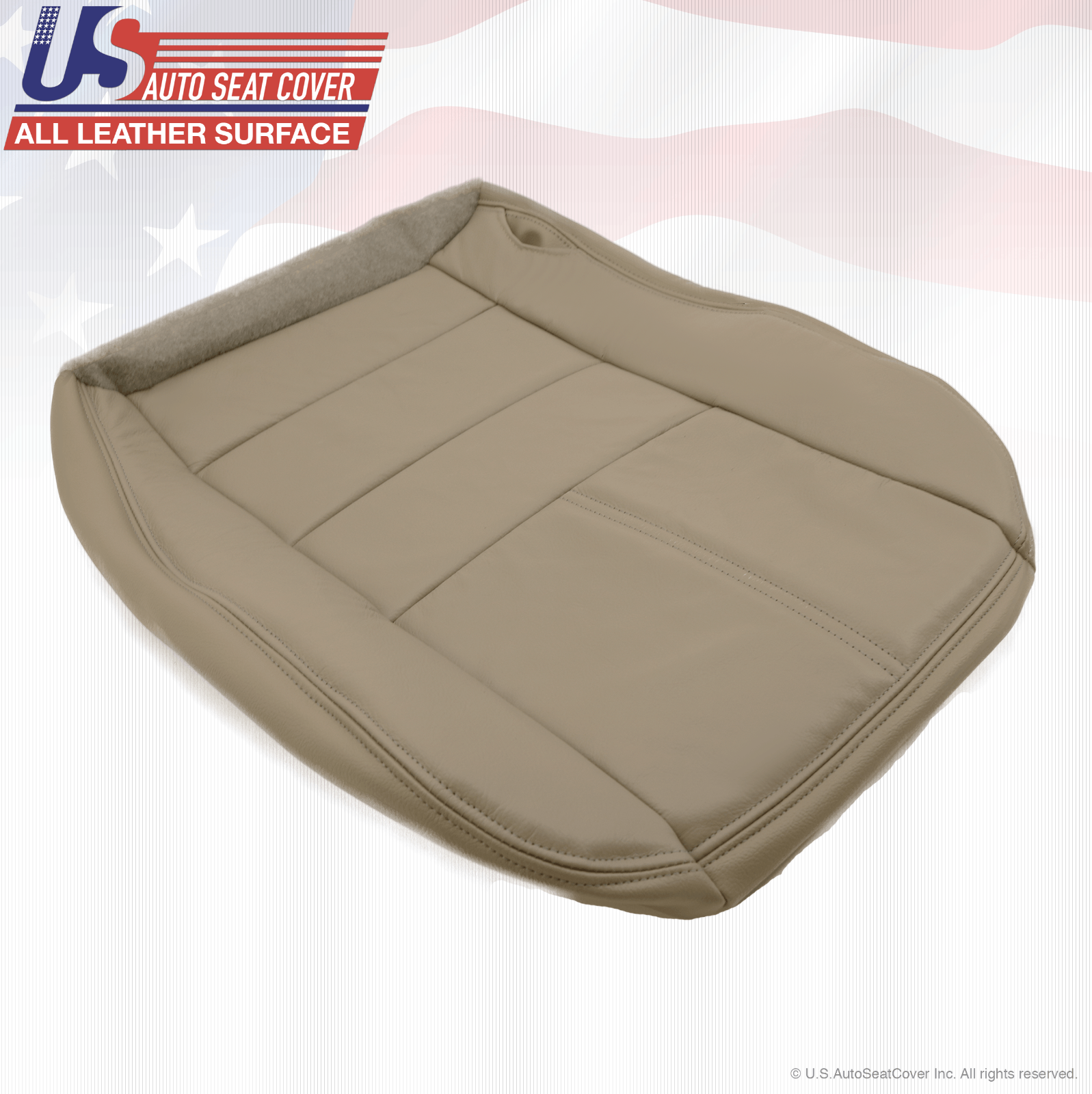 2010 Ford F250 Lariat Passenger Bottom Replacement Leather Cover Stone Gray 4S