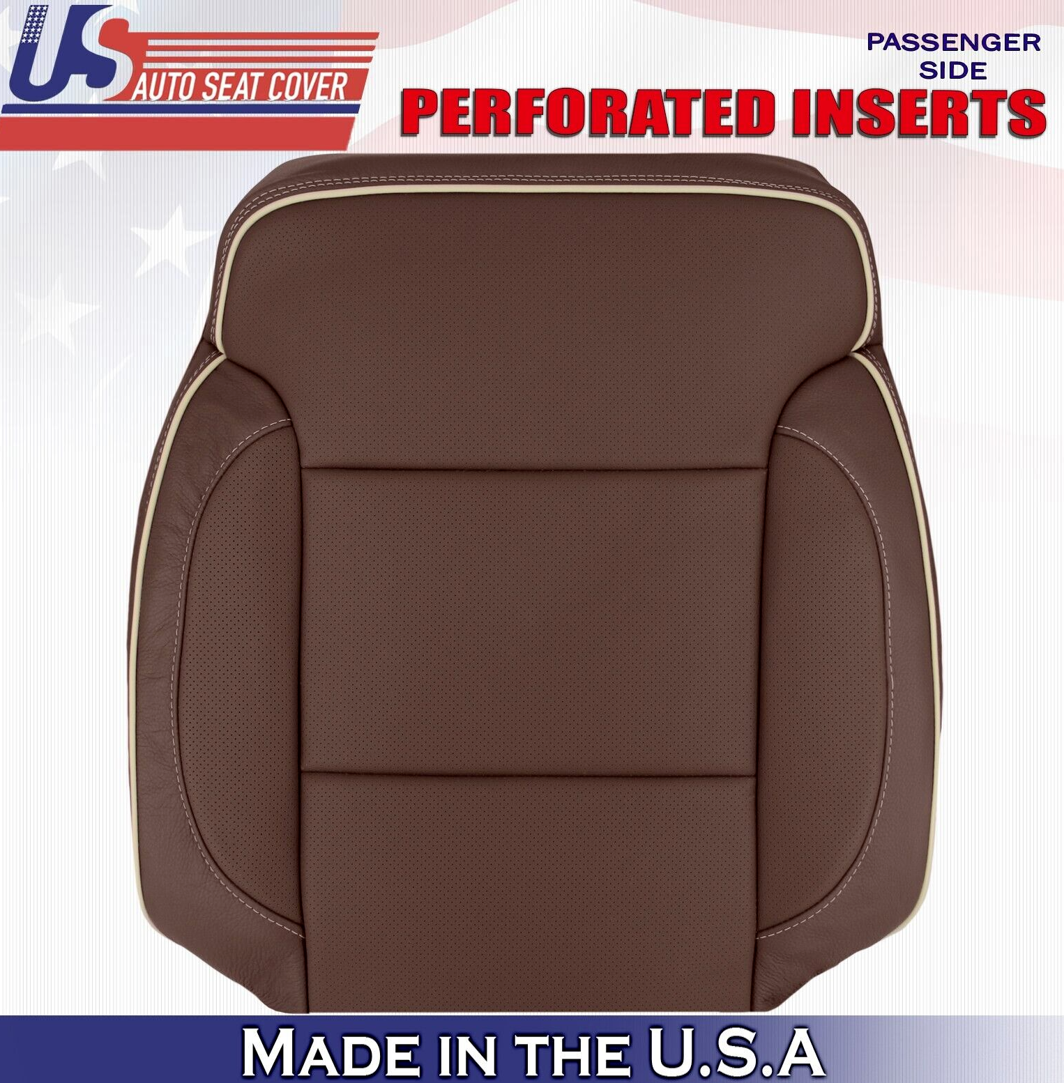 2018 2019 For Chevy Silverado High Country Passenger Top Leather Cover Brown